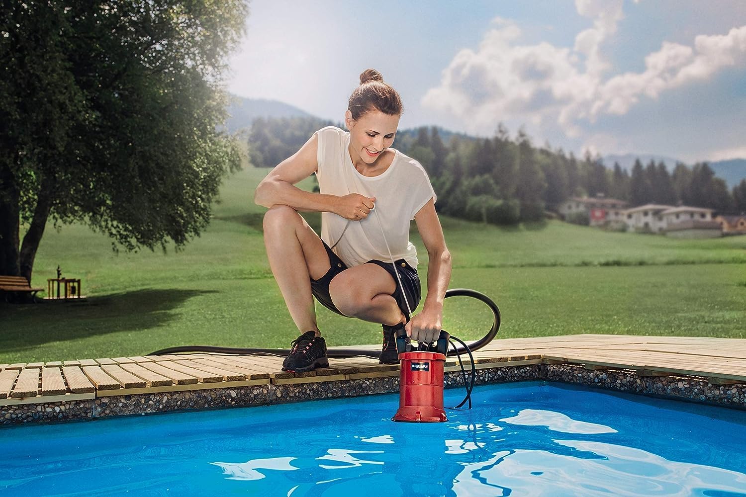 einhell-ge-sp-4390-ll-eco-klarwasserpumpe-430-w-eco-power-mit-stufenlosem-schwim image 2