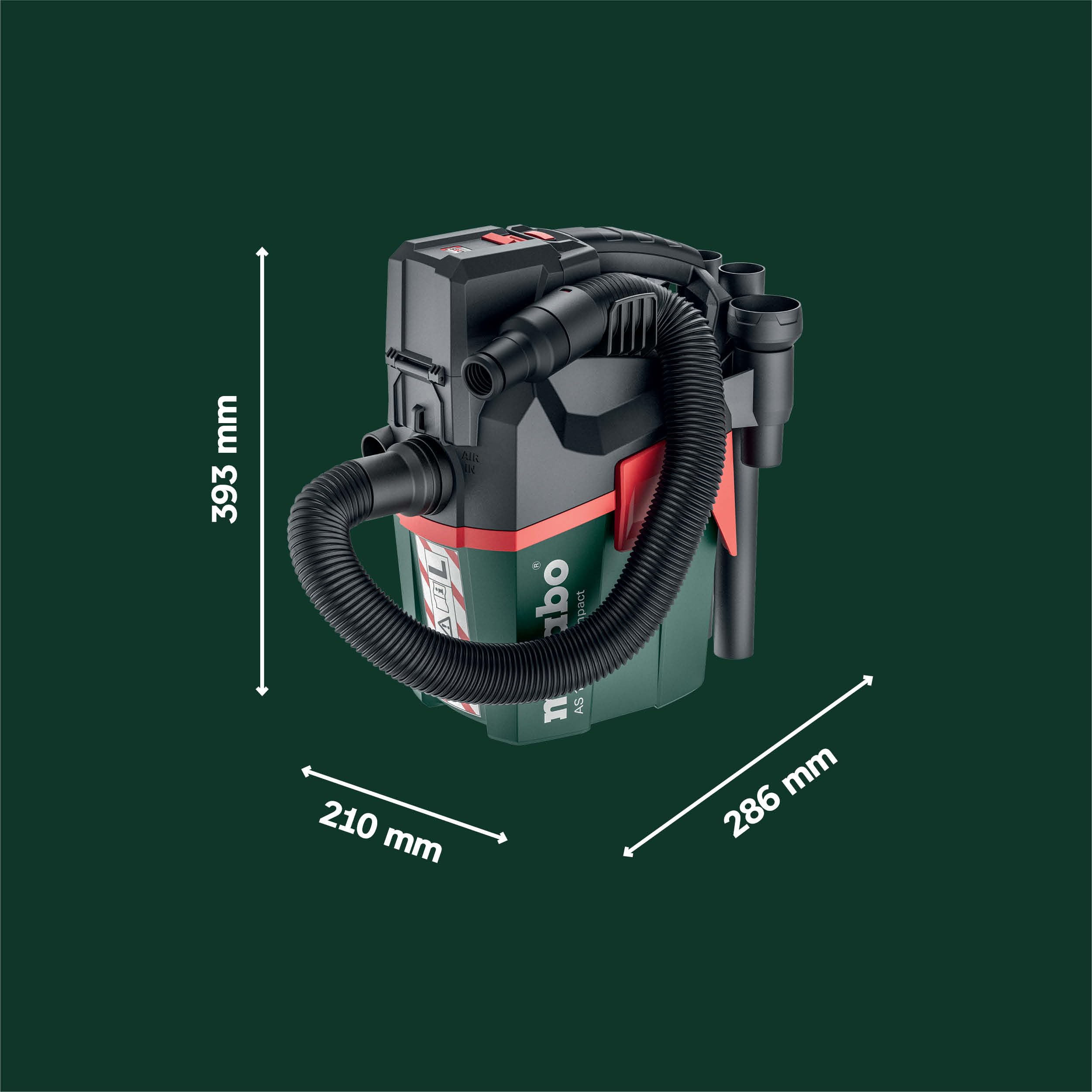 metabo-akku-sauger-as-18-l-pc-compact-18-v-industrie-nass-trockensauger-staubkla image 5