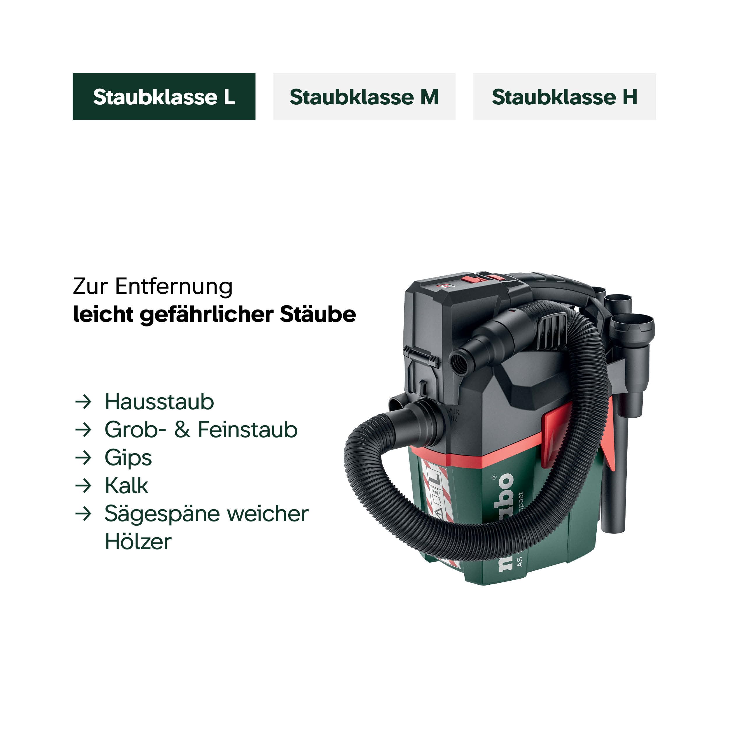 metabo-akku-sauger-as-18-l-pc-compact-18-v-industrie-nass-trockensauger-staubkla image 6