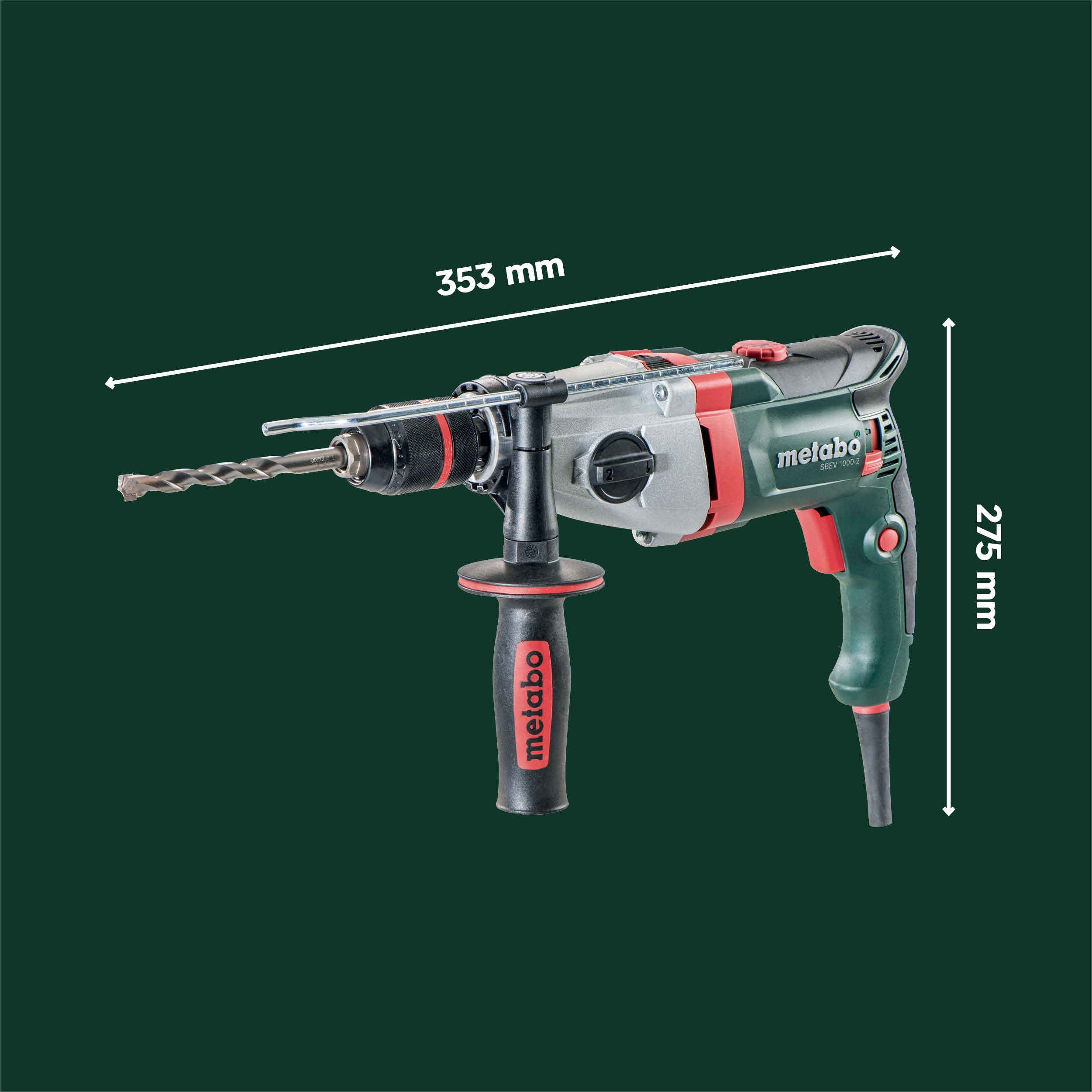 metabo-schlagbohrmaschine-sbev-1000-2-1-010-w-bohrmaschine-mit-zweigang-getriebe image 6