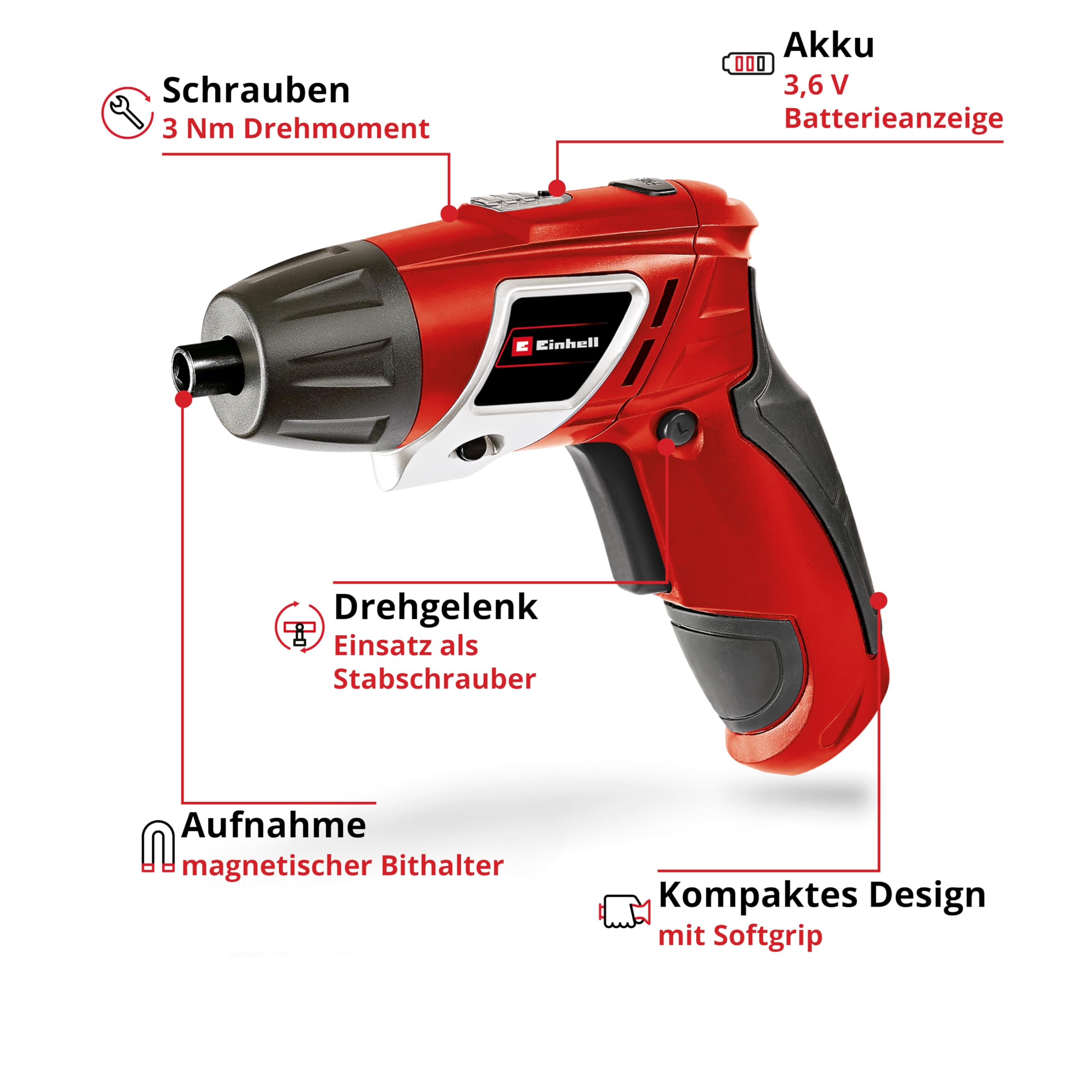 einhell-akkuschrauber-tc-sd-3-6-li-3-6-v-schrauber-mit-drehgelenk-1-300-mah-led- image 3