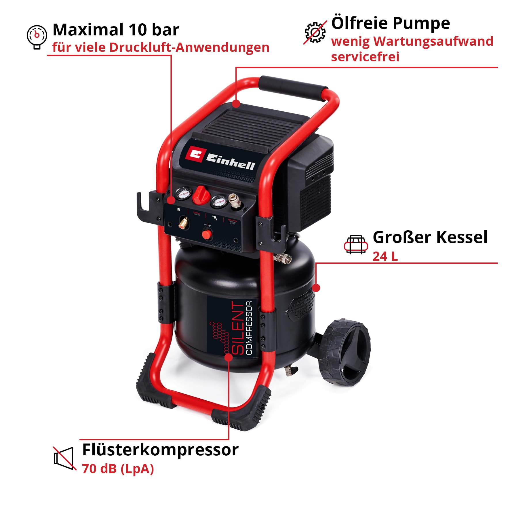 einhell-kompressor-te-ac-240-24-silent-1500-w-lfrei-24-l-tank-10-bar-fl-sterkomp image 2