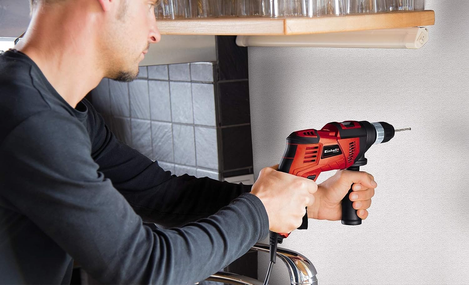 einhell-tc-id-550-e-schlagbohrmaschine-550-w-drehzahlregelelektronik-13-mm-schne image 2