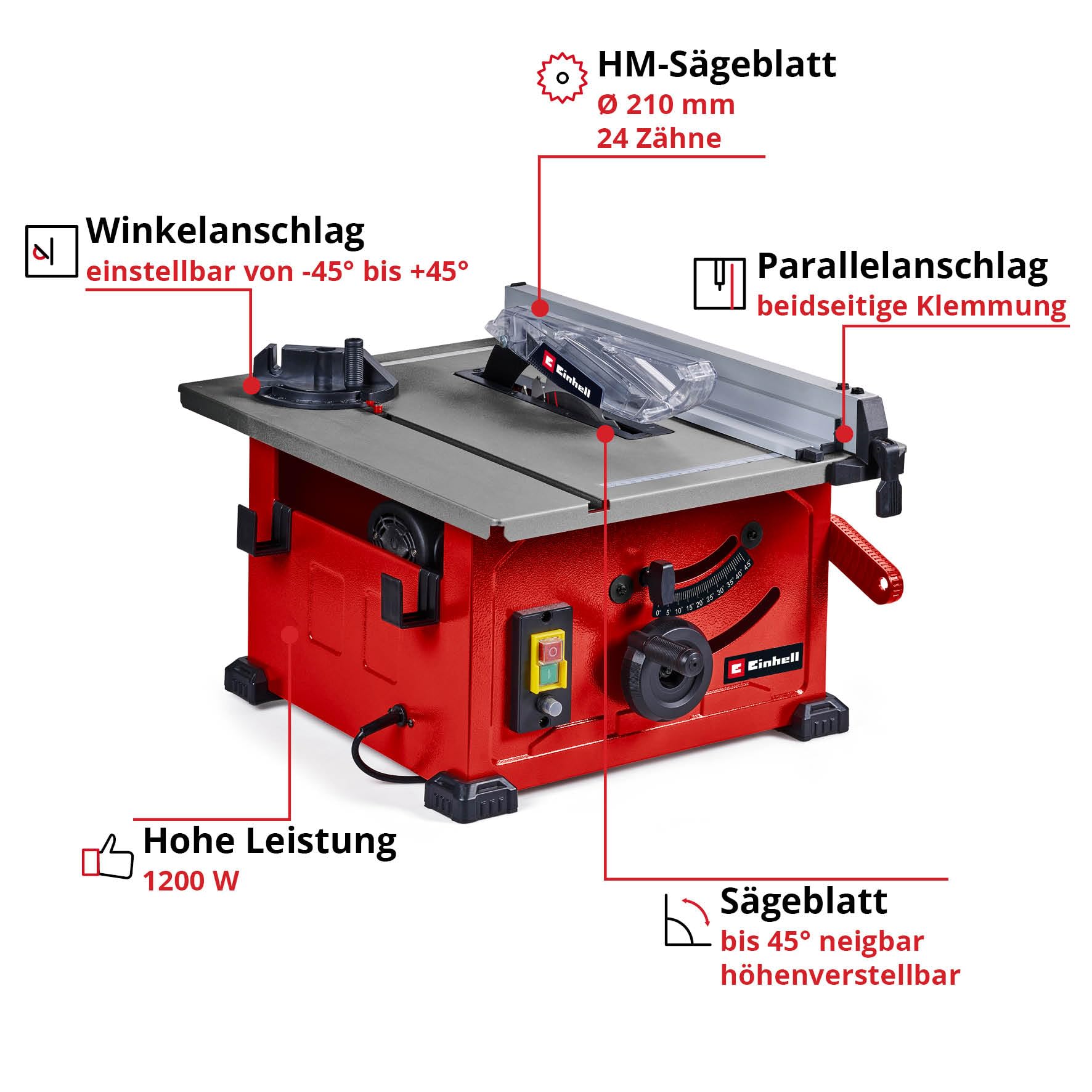 einhell-tischkreiss-ge-tc-ts-8-1200-w-s-geblatt-210-mm-schnitth-he-45-mm-winkel- image 2