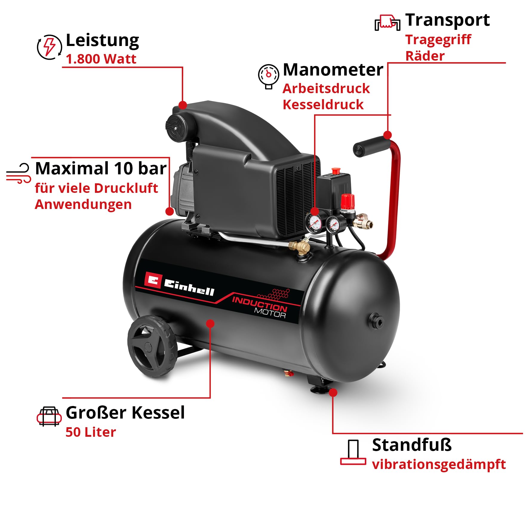 einhell-kompressor-tc-ac-270-50-10-1800-w-50-liter-kessel-max-10-bar-lgeschmiert image 2