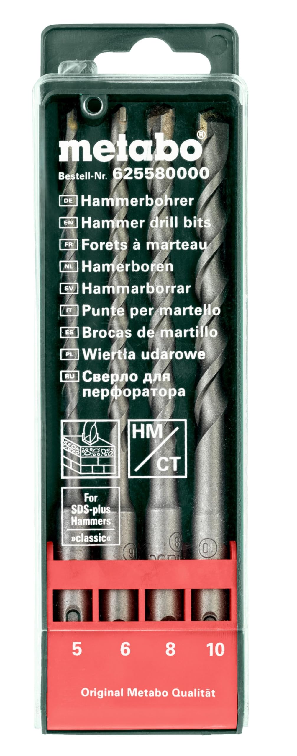 metabo-sds-plus-sp-bohrersatz-4-teiliges-betonbohrer-set-5-6-8-10-mm-160-mm-hart image 1