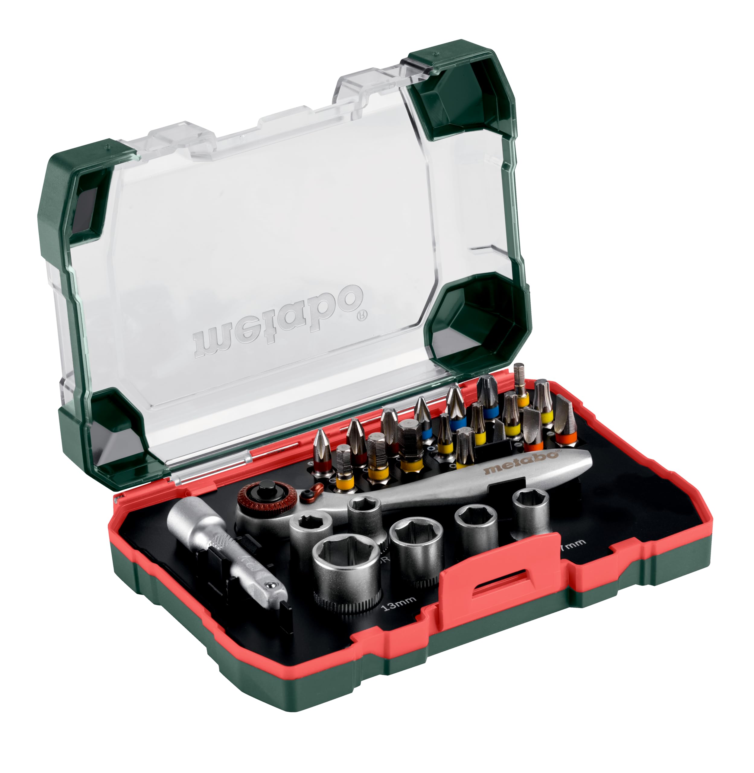 metabo-bit-und-ratschen-box-sp-26-teilig-screwdriver-bit-set-with-18-colour-code image 2