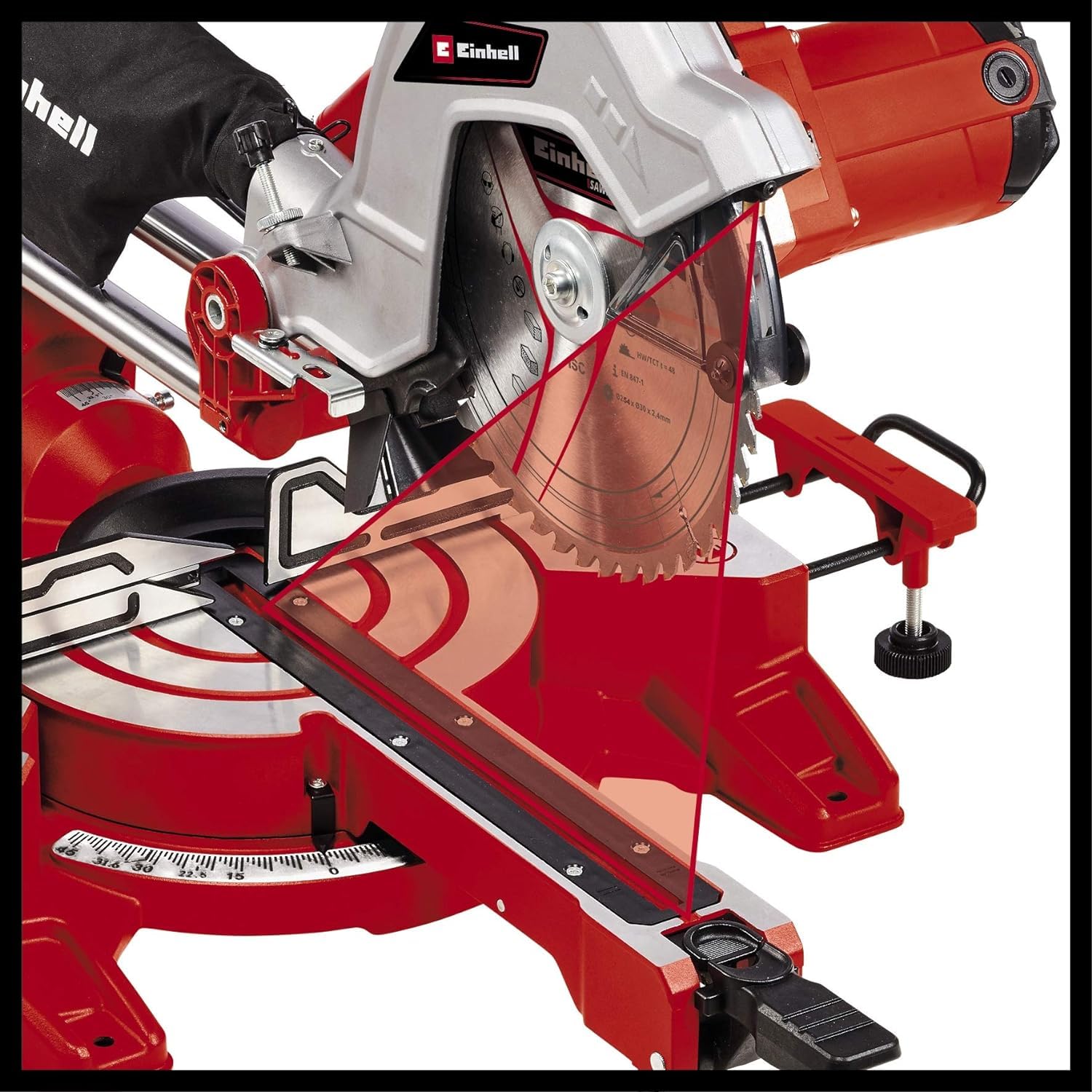 einhell-tc-sm-254-zug-kapp-gehrungss-ge-1900-w-254-mm-s-geblatt-zugfunktion-neig image 6