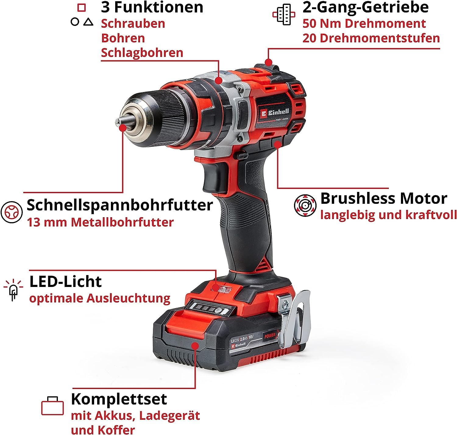 einhell-tp-cd-18-50-li-i-bl-kit-akku-schlagbohrschrauber-professional-power-x-ch image 3