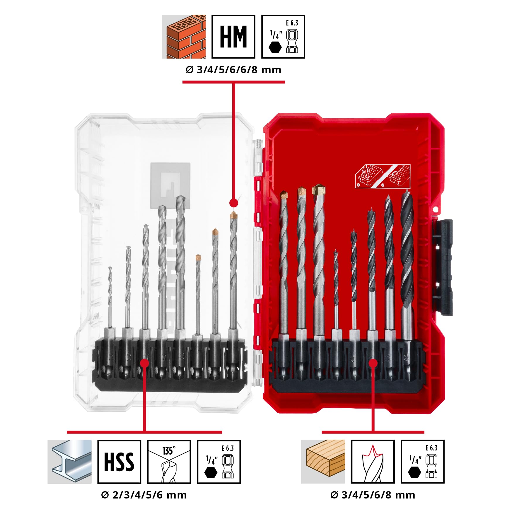 original-einhell-m-case-16-tlg-bohrer-set-holz-stein-und-metallbohrer-mit-e-6-3- image 2