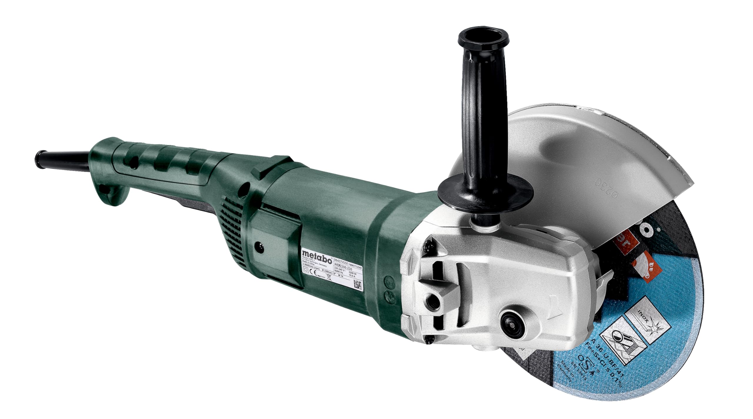 metabo-winkelschleifer-we-2200-230-2200-w-flex-mit-230-mm-trennscheibe-sanftanla image 6