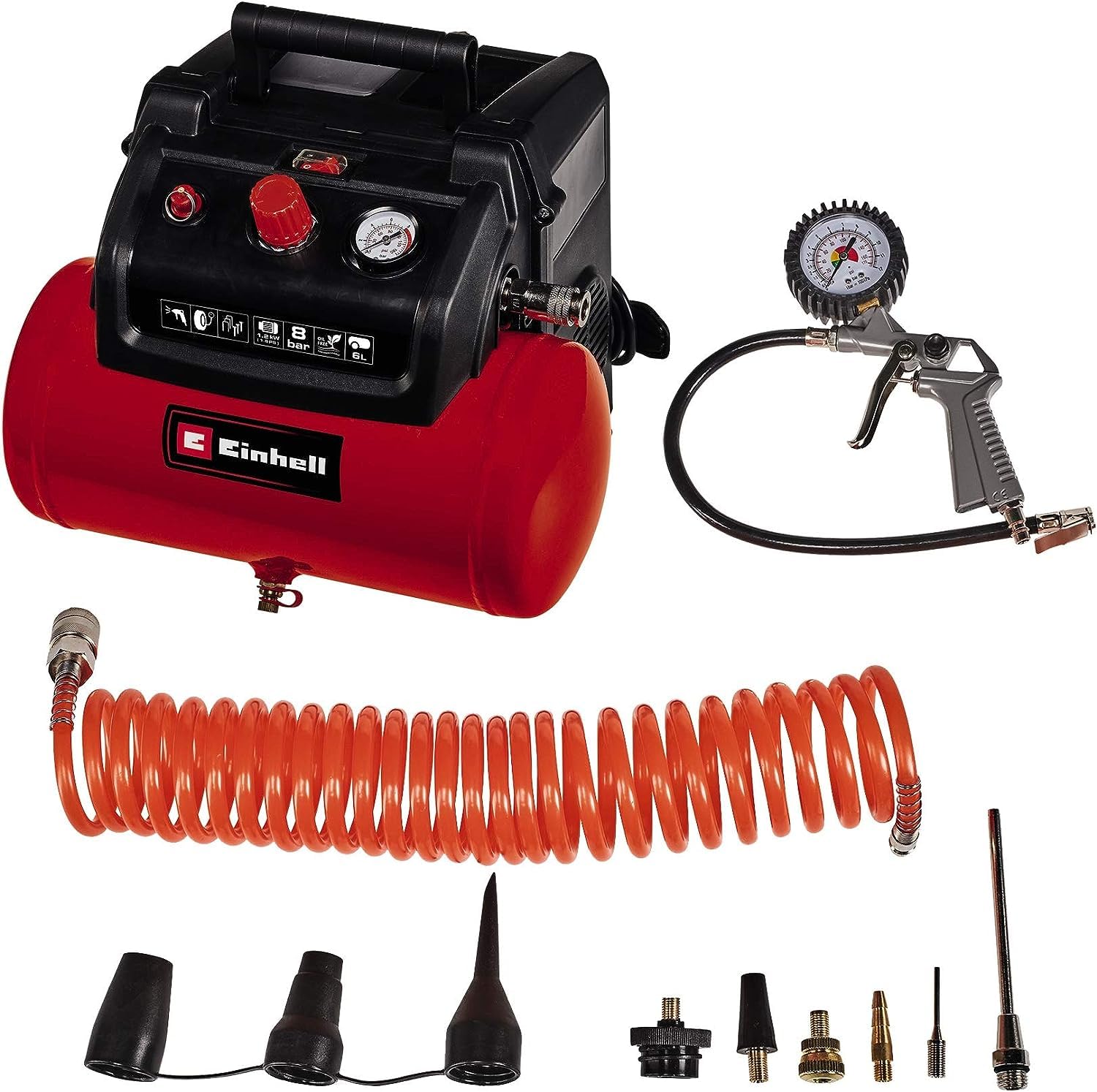 einhell-kompressor-tc-ac-190-6-8-of-set-lfreier-1-200-w-kompressor-mit-6-liter-t image 1