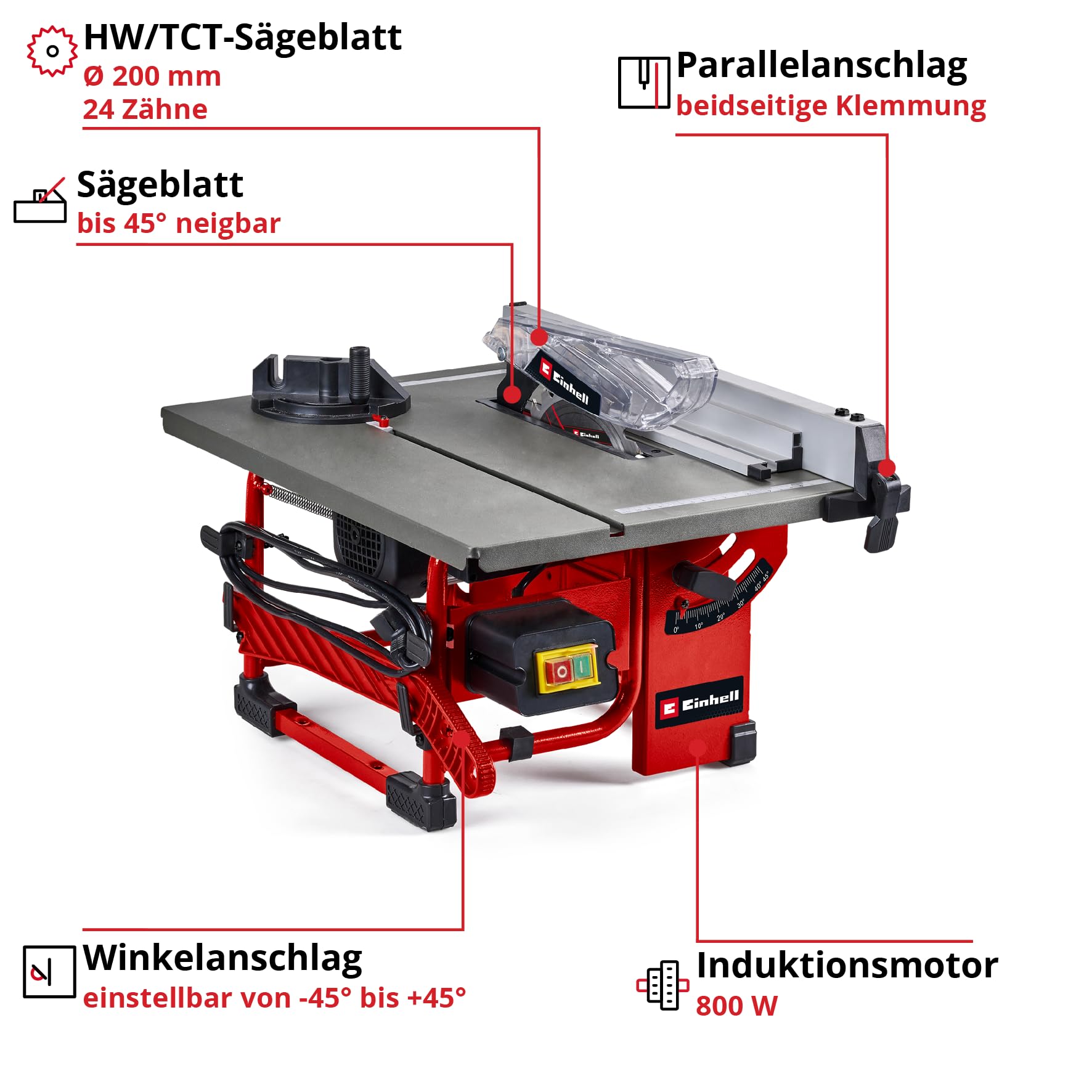 einhell-tischkreiss-ge-tc-ts-8-i-800-w-s-geblatt-200-mm-45-mm-schnitth-he-winkel image 2