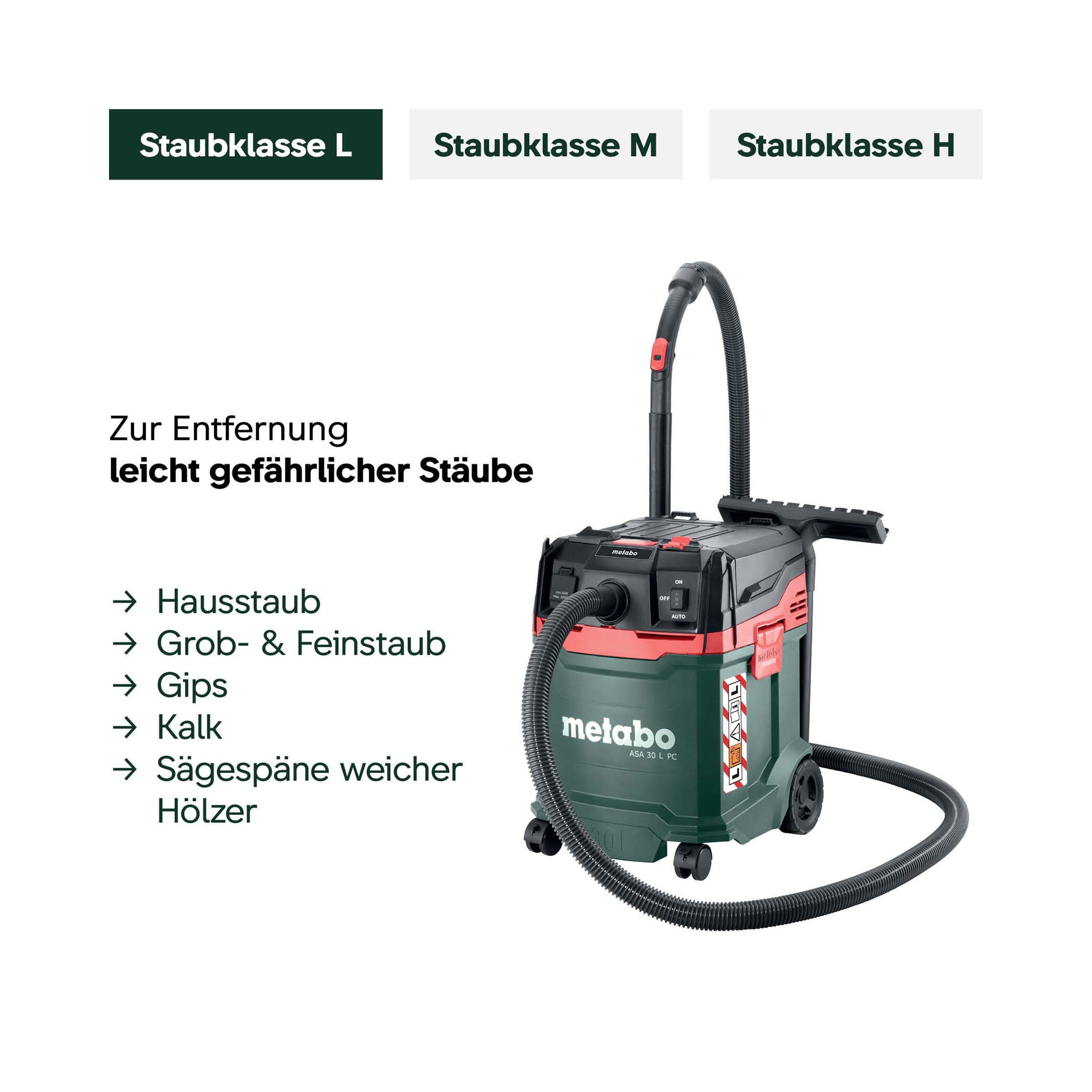 metabo-asa-30-l-pc-allessauger-602086000-nass-trockensauger-staubklasse-l-mit-pr image 5