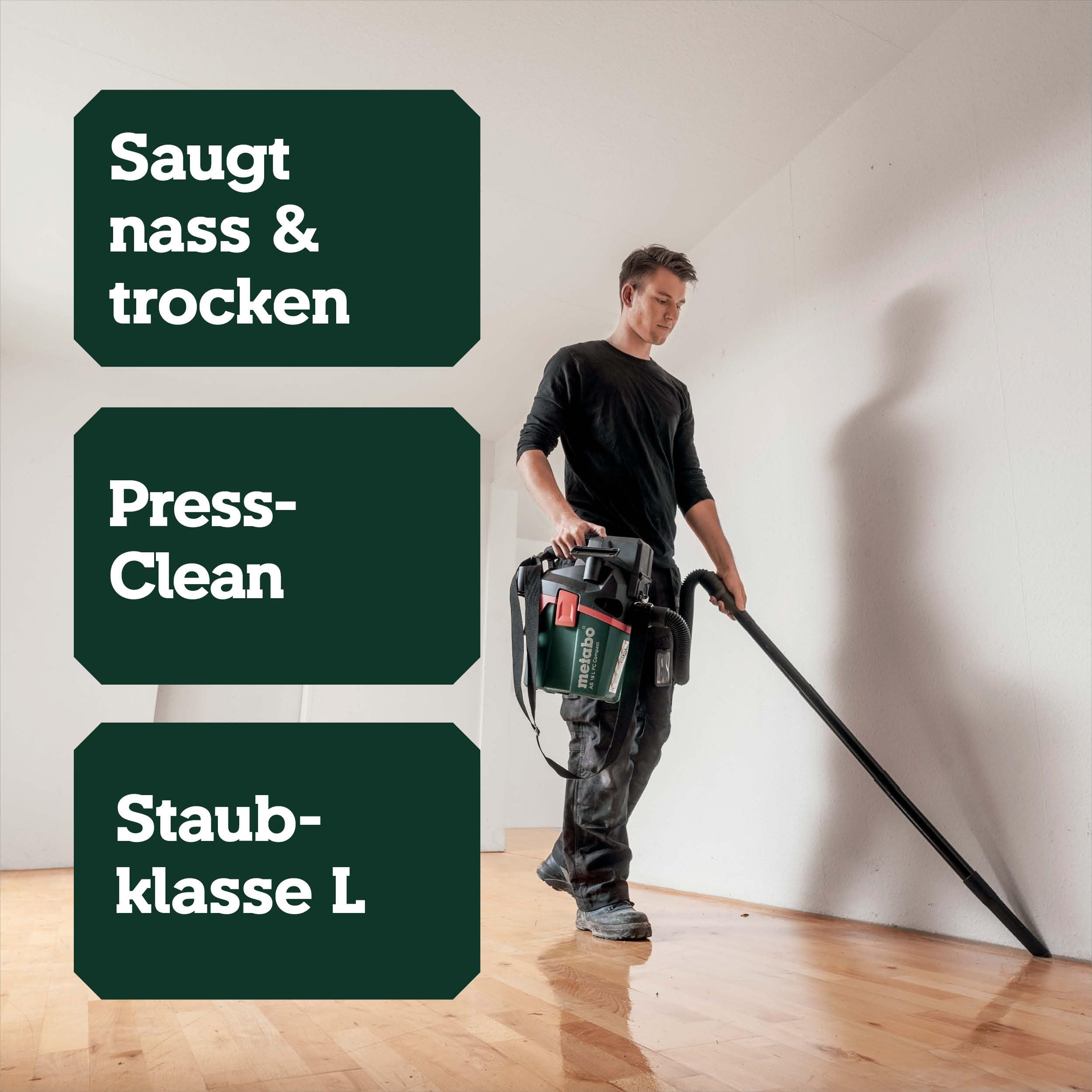metabo-akku-sauger-as-18-l-pc-compact-18-v-industrie-nass-trockensauger-staubkla image 3
