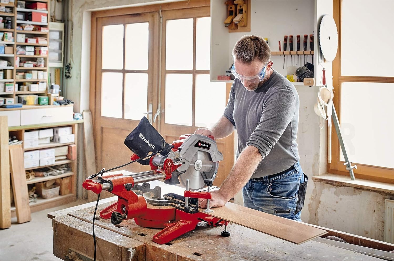 einhell-tc-sm-254-zug-kapp-gehrungss-ge-1900-w-254-mm-s-geblatt-zugfunktion-neig image 2