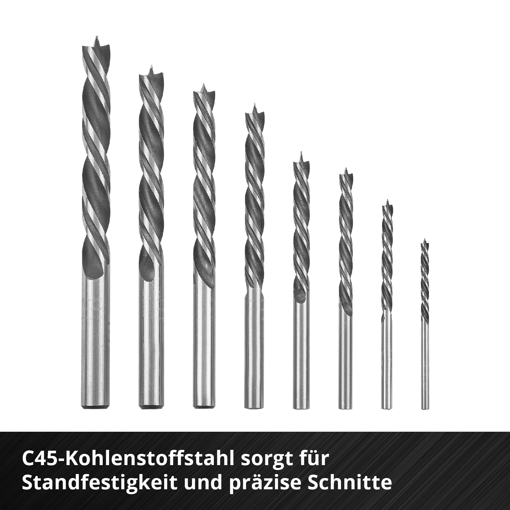einhell-holzspiralbohrer-set-8-tlg-3-10-mm-zentrierspitze-vorschneider-c45-stahl image 8