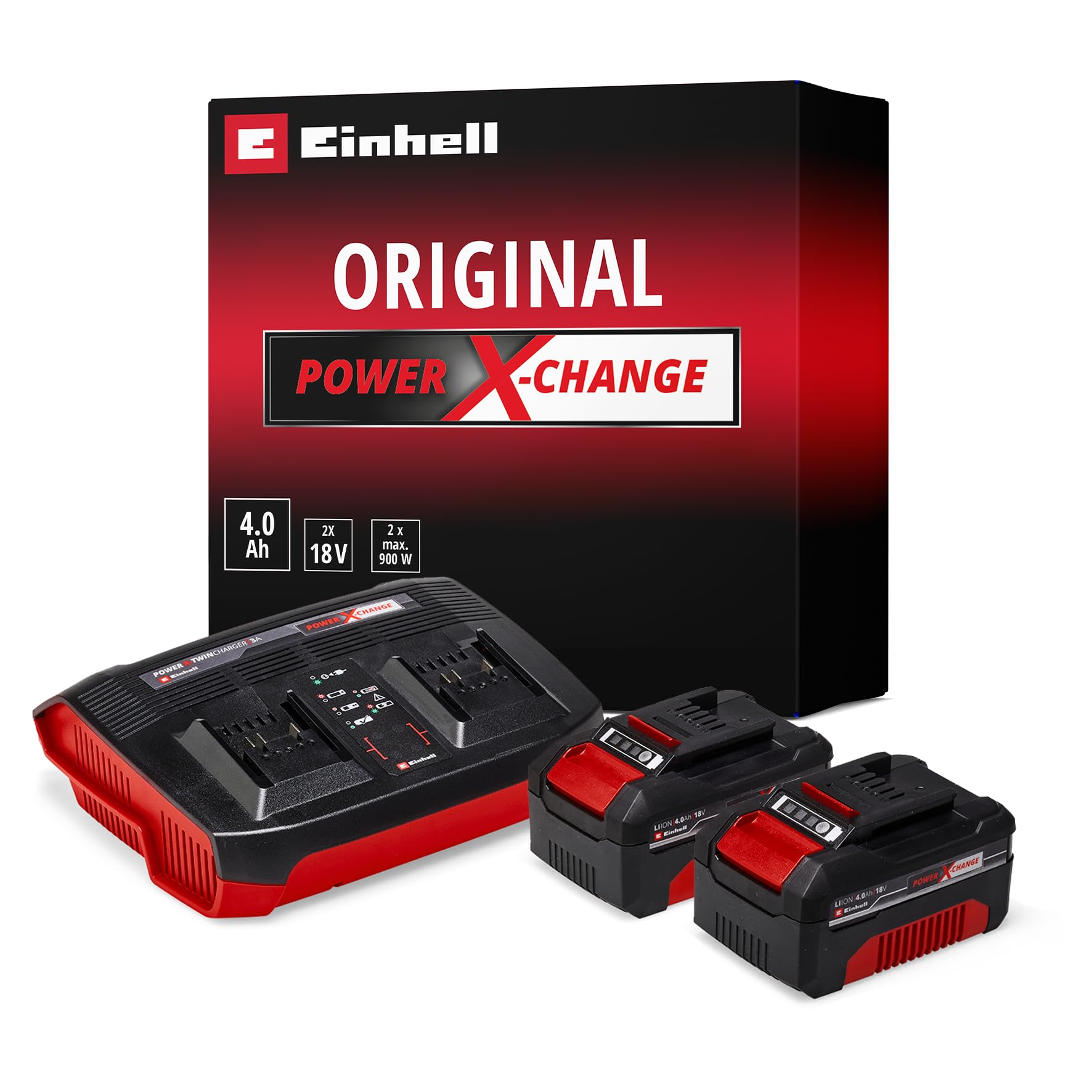 original-einhell-starter-kit-power-x-change-2x-4-0-ah-akkus-und-twincharger-li-i image 1