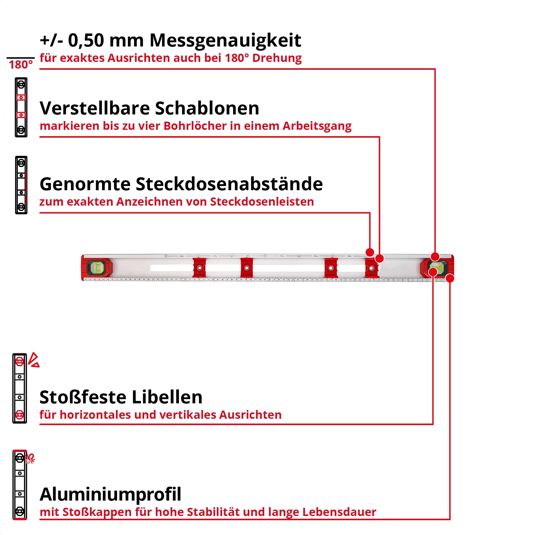 einhell-markierwasserwaage-80-cm-pr-zises-ausrichten-und-anzeichnen-4-verstellba image 2