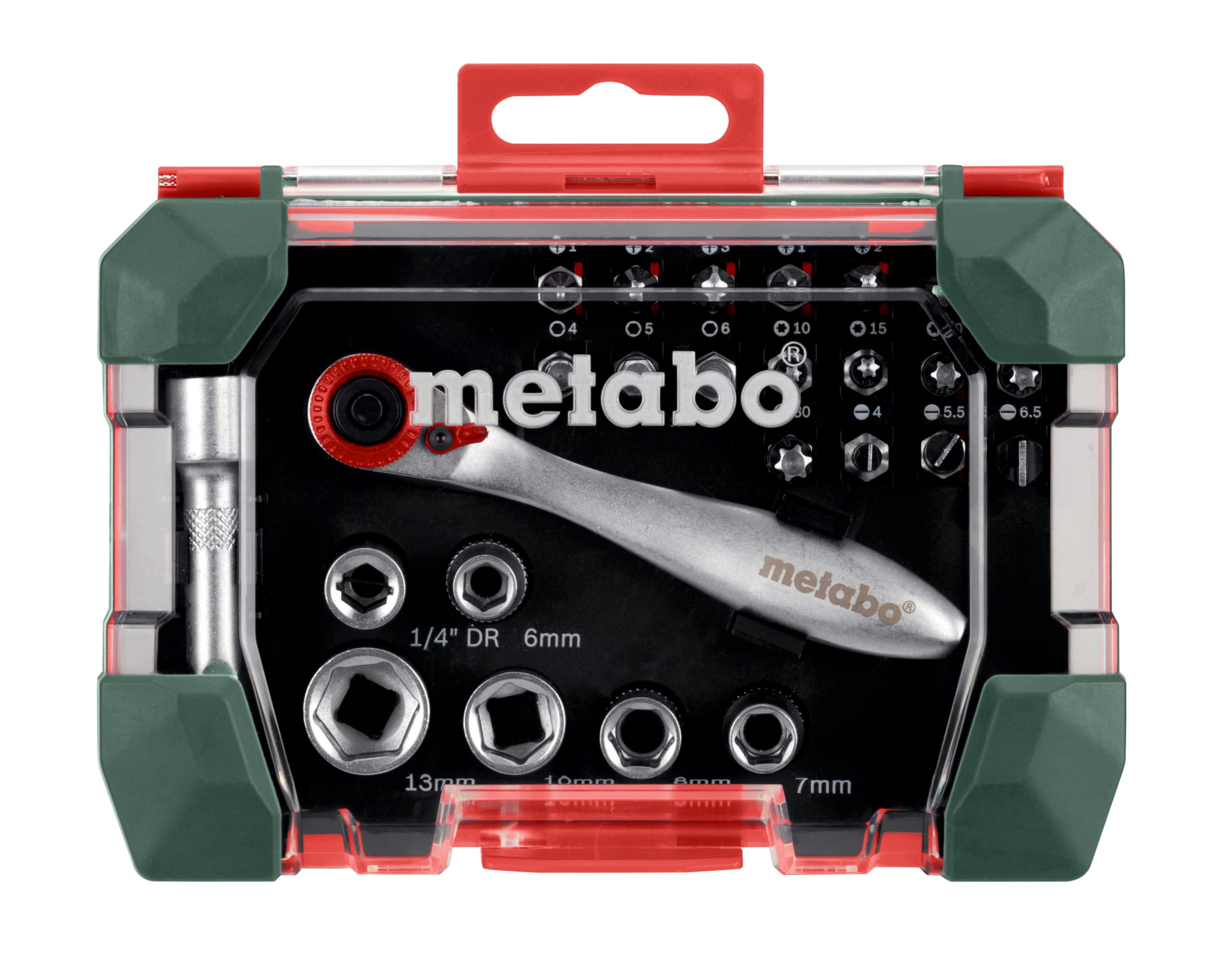 metabo-bit-und-ratschen-box-sp-26-teilig-screwdriver-bit-set-with-18-colour-code image 1