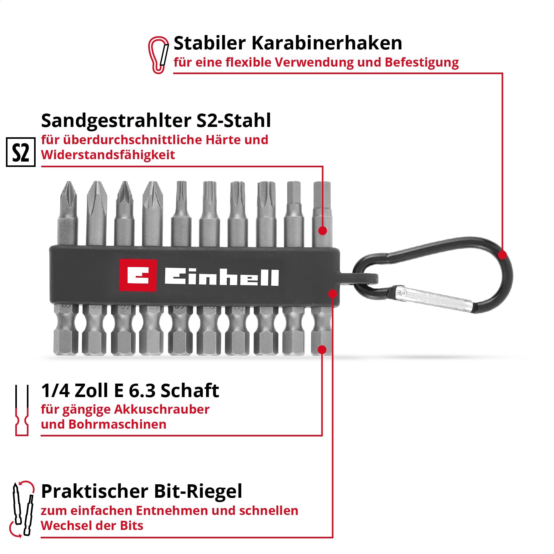 original-einhell-bit-set-10-tlg-50-mm-bits-ph-pz-t-h-aus-sandgestrahltem-s2-stah image 2