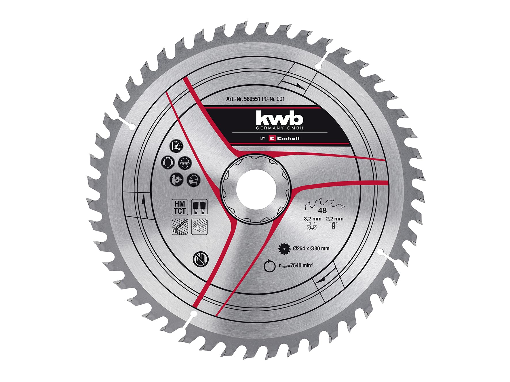original-einhell-kreiss-geblatt-254-x-30-mm-hm-best-ckt-48-z-hne-schnittbreite-3 image 1
