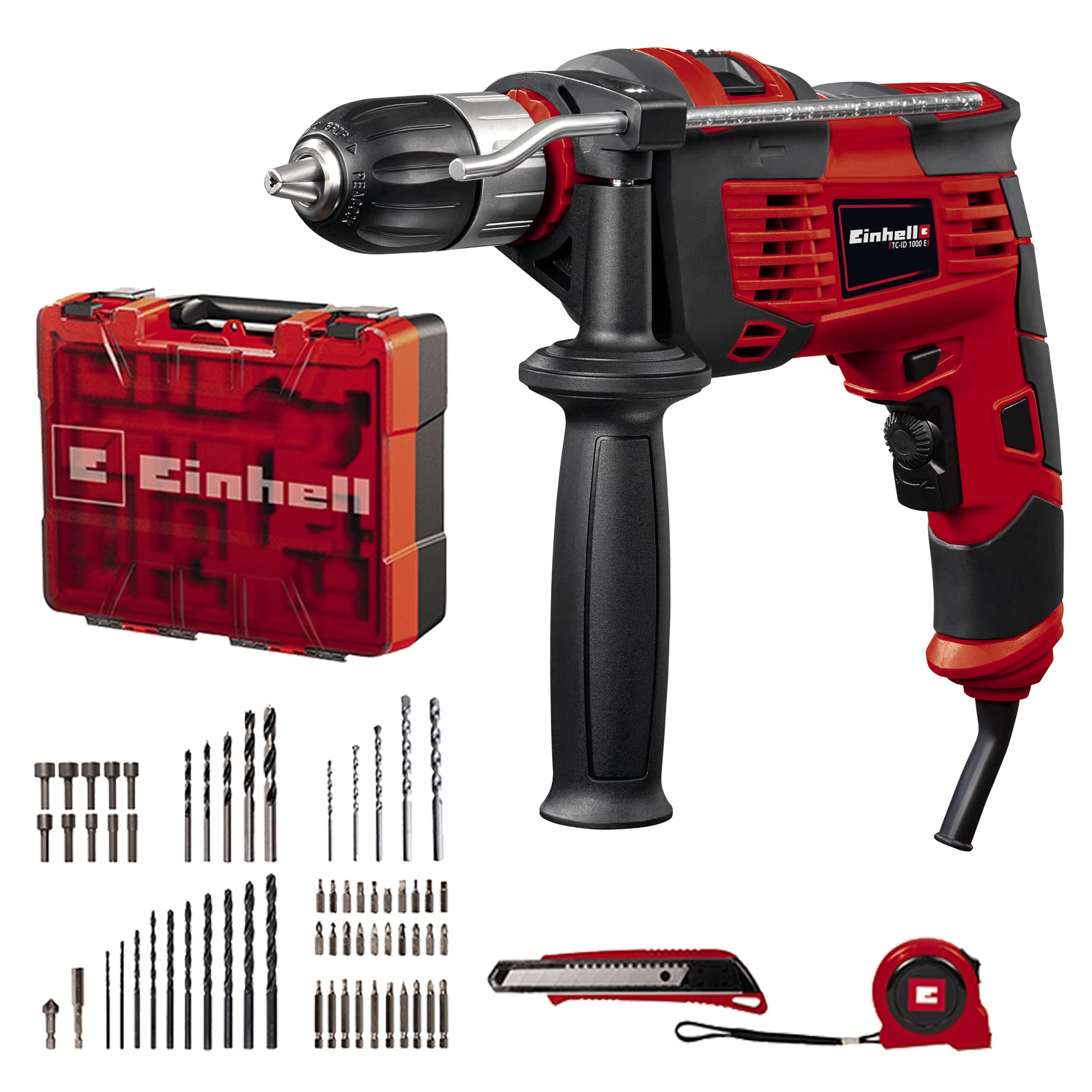 einhell-tc-id-1000-e-kit-64-schlagbohrmaschine-set-1010-w-13-mm-schnellspannbohr image 1