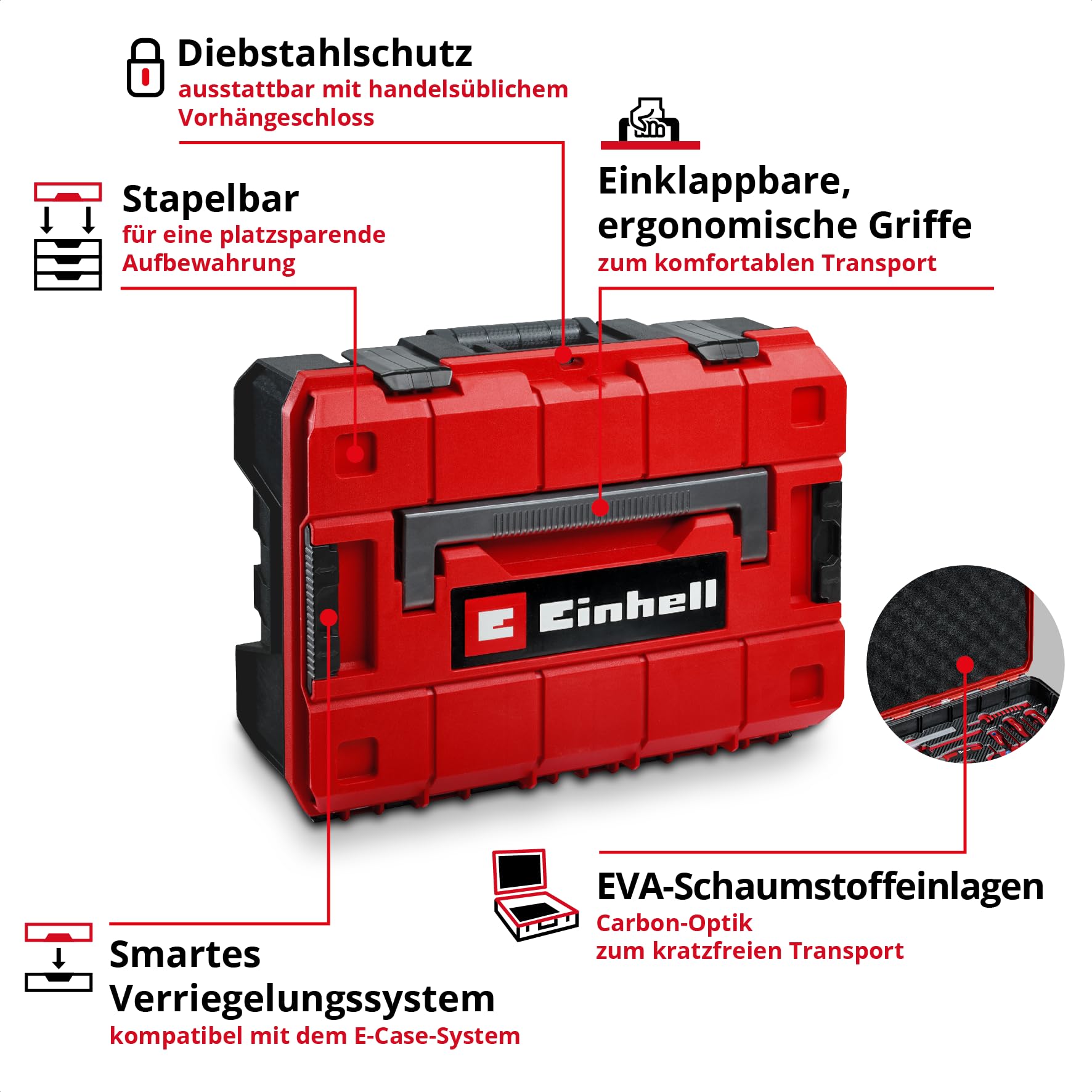 original-einhell-e-case-80-tlg-werkzeugkoffer-stapelbares-werkzeug-set-aus-chrom image 4