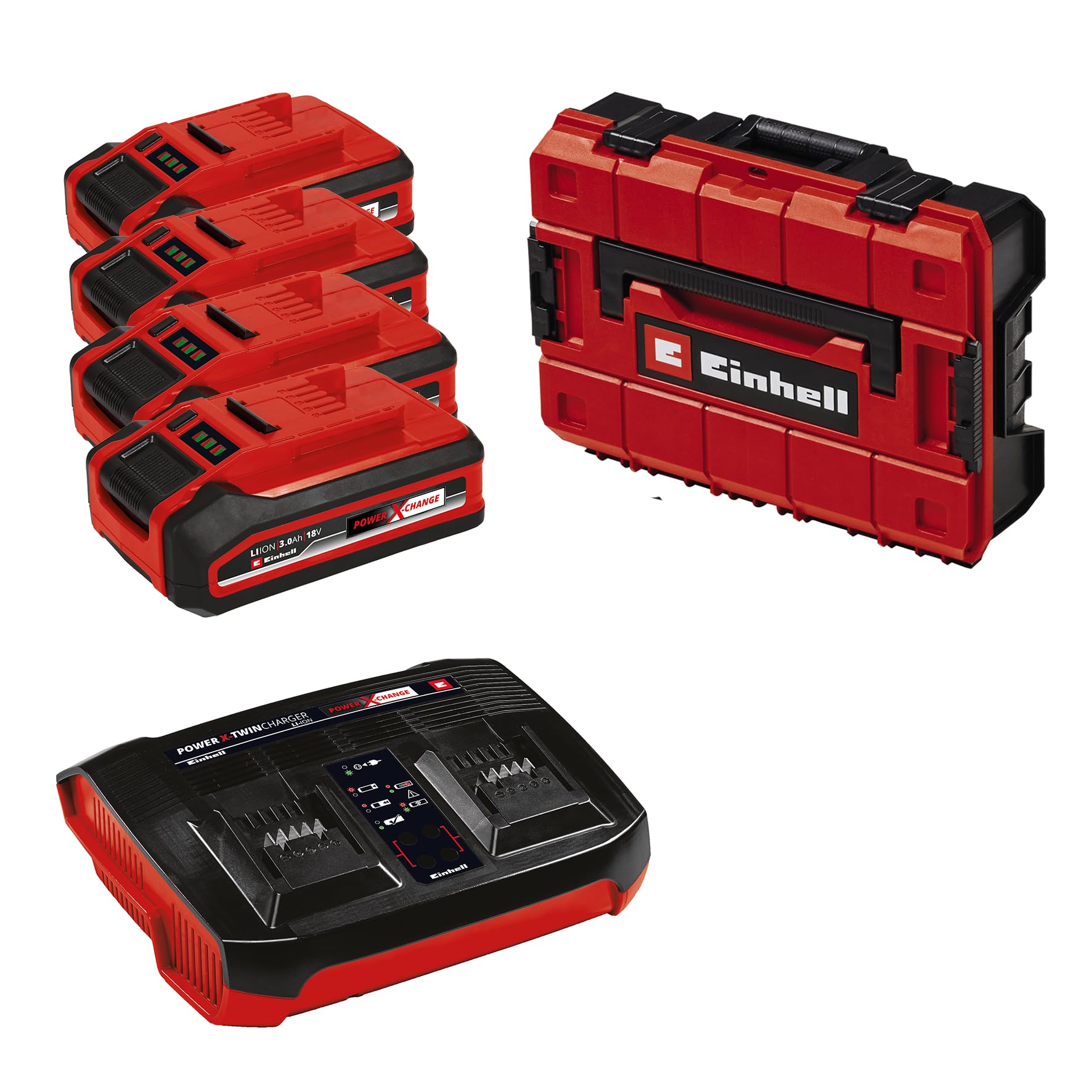 einhell-akku-koffer-set-18-v-power-x-change-4-3-0-ah-plus-akkus-twincharger-lade image 1