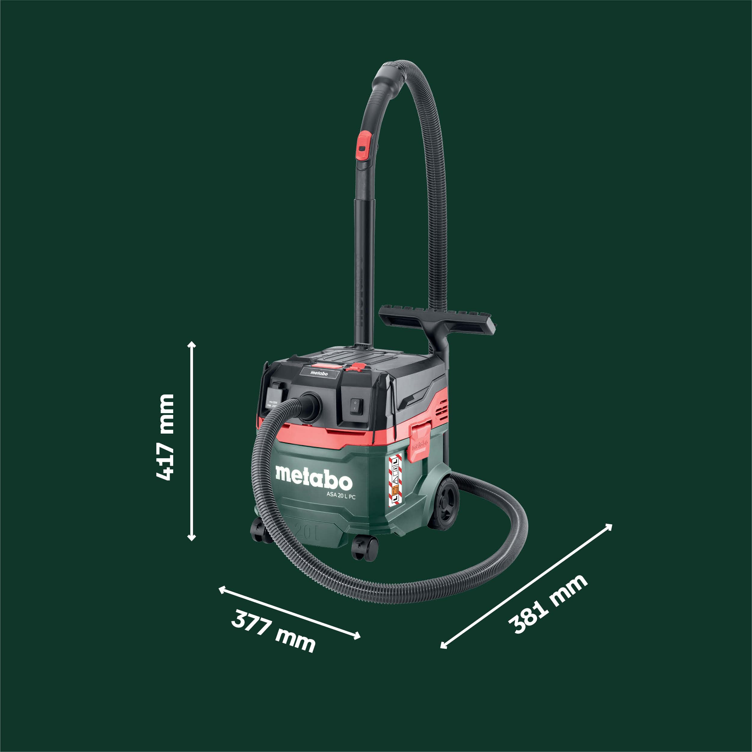 metabo-allessauger-asa-20-l-pc-nass-trockensauger-staubklasse-l-1200-w-mit-press image 4