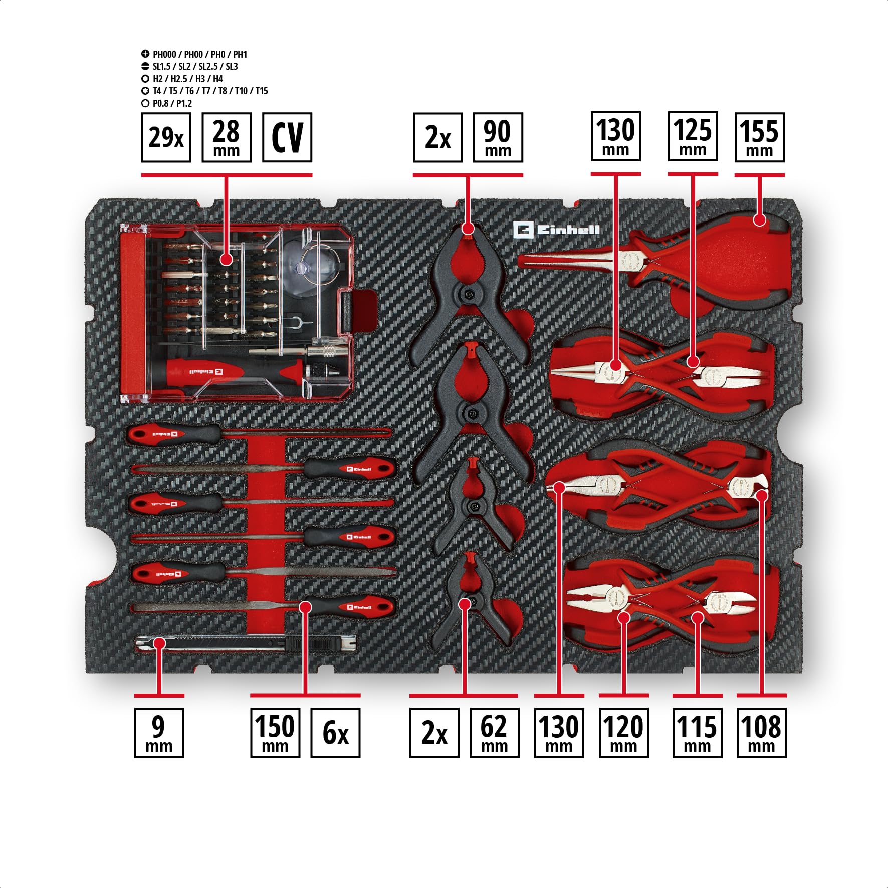 original-einhell-e-case-werkzeugkoffer-hobby-153-tlg-elektronik-reparatur-set-el image 3