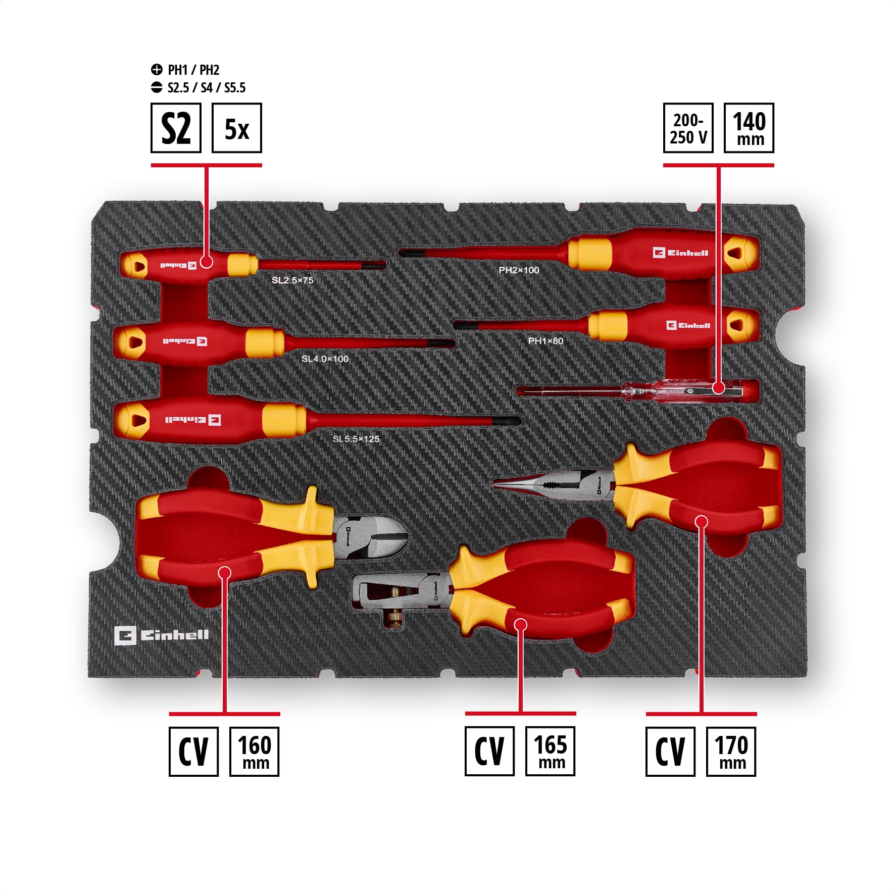 einhell-e-case-24-teiliger-vde-elektriker-werkzeugkoffer-iec-60900-gepr-fte-isol image 3
