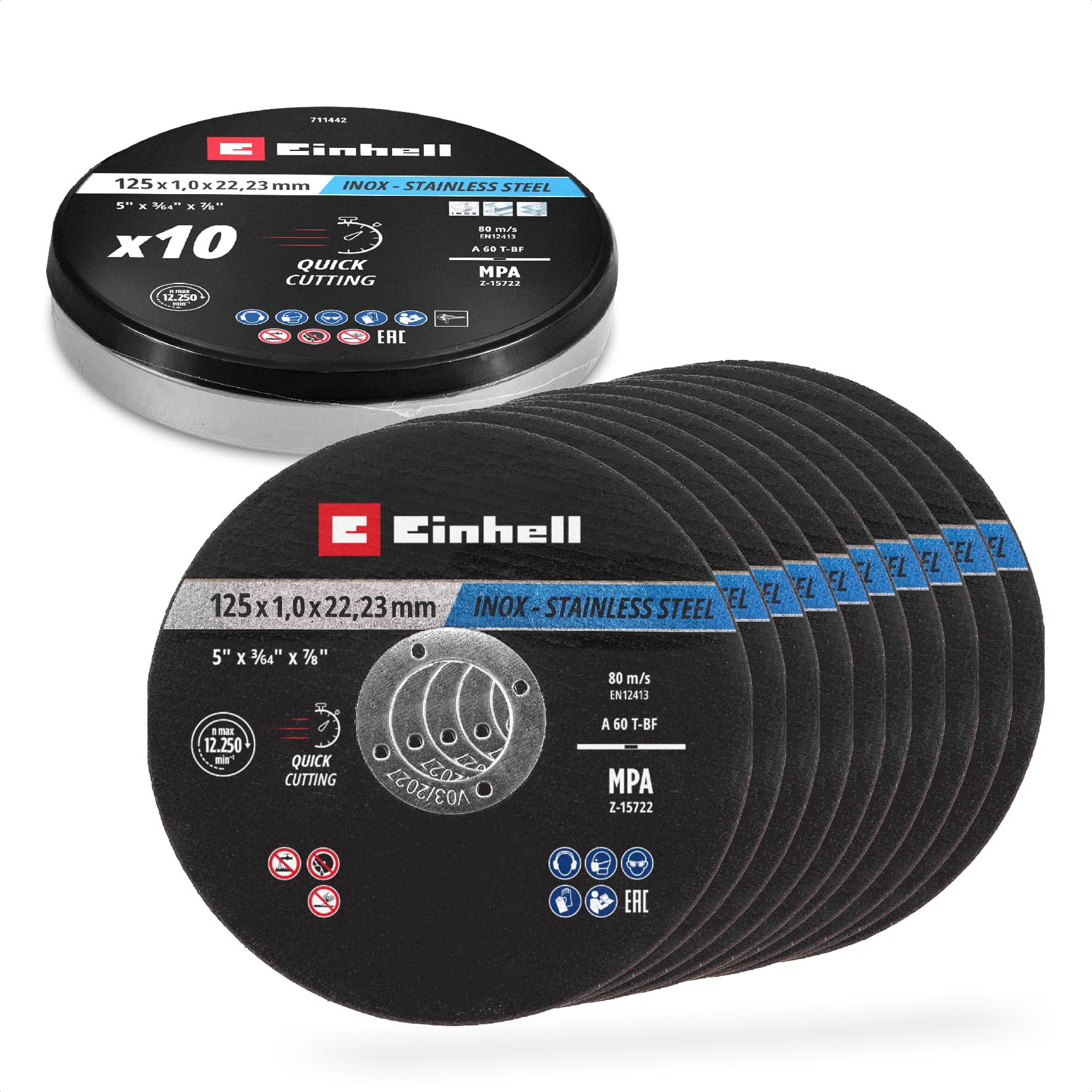 einhell-trennscheiben-set-metall-10-tlg-125-mm-1-mm-d-nn-mpa-zertifiziert-marken image 1