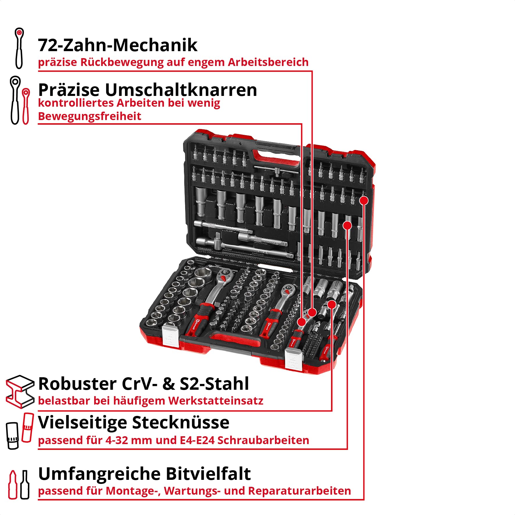 einhell-stecknuss-und-ratschen-set-181-tlg-1-4-3-8-1-2-72-zahn-umschaltknarren-c image 4