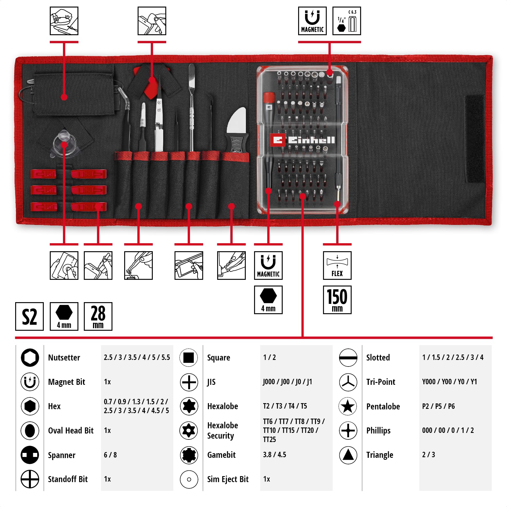 einhell-84-teiliges-pr-zisions-und-elektronik-reparatur-set-mit-pr-zisionsbits-s image 2
