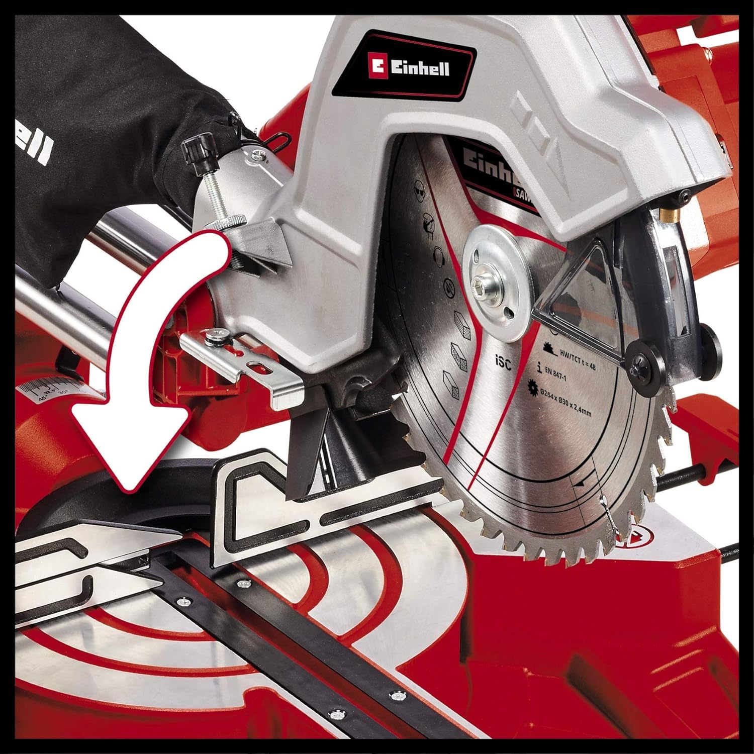 einhell-tc-sm-254-zug-kapp-gehrungss-ge-1900-w-254-mm-s-geblatt-zugfunktion-neig image 3