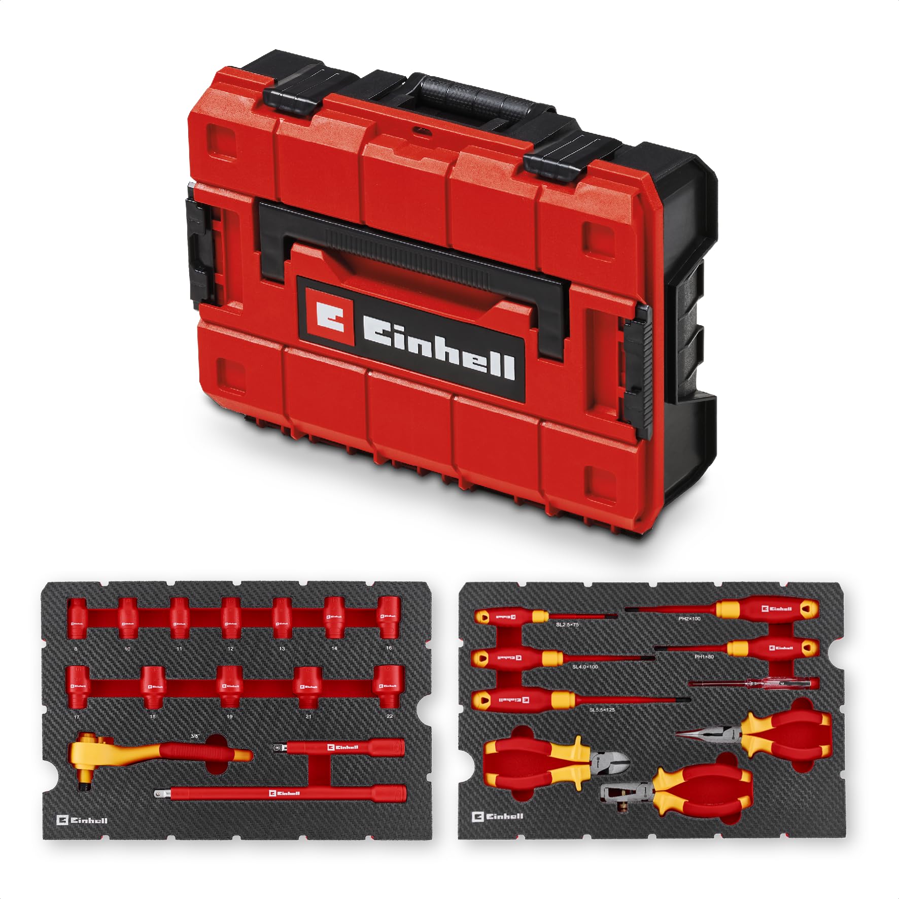 einhell-e-case-24-teiliger-vde-elektriker-werkzeugkoffer-iec-60900-gepr-fte-isol image 1