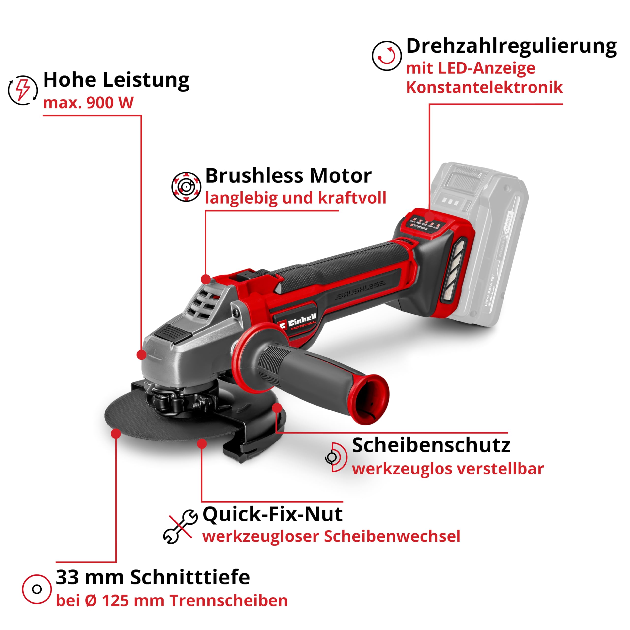 einhell-professional-akku-winkelschleifer-tp-ag-18-125-ce-q-li-power-x-change-18 image 3