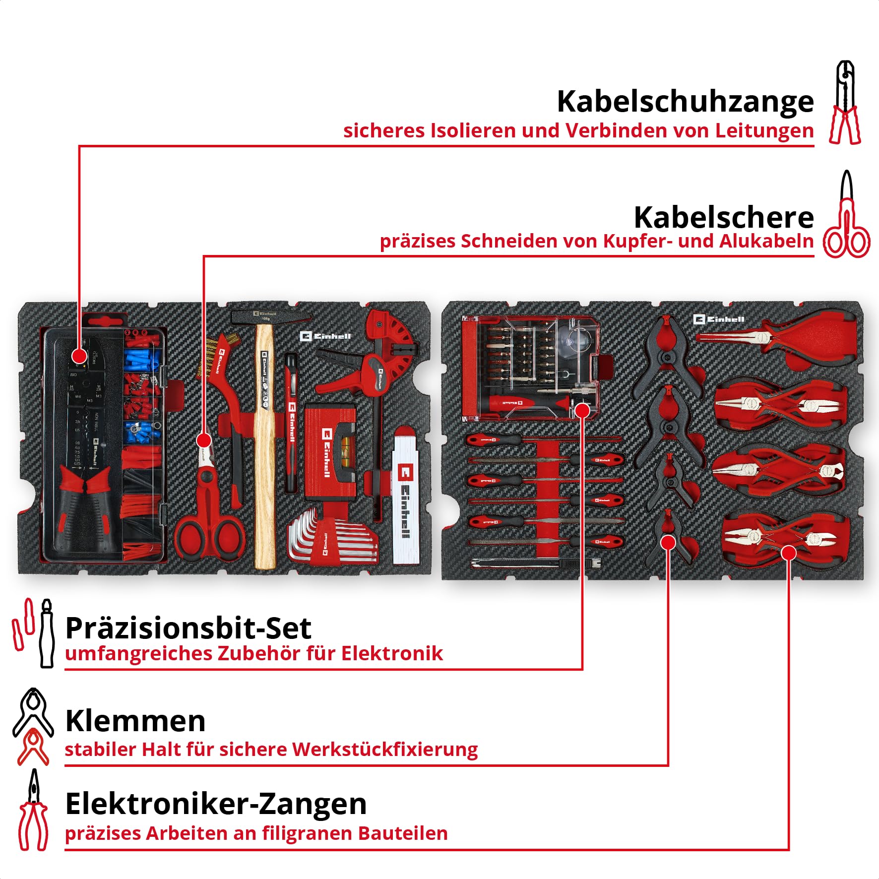 original-einhell-e-case-werkzeugkoffer-hobby-153-tlg-elektronik-reparatur-set-el image 5