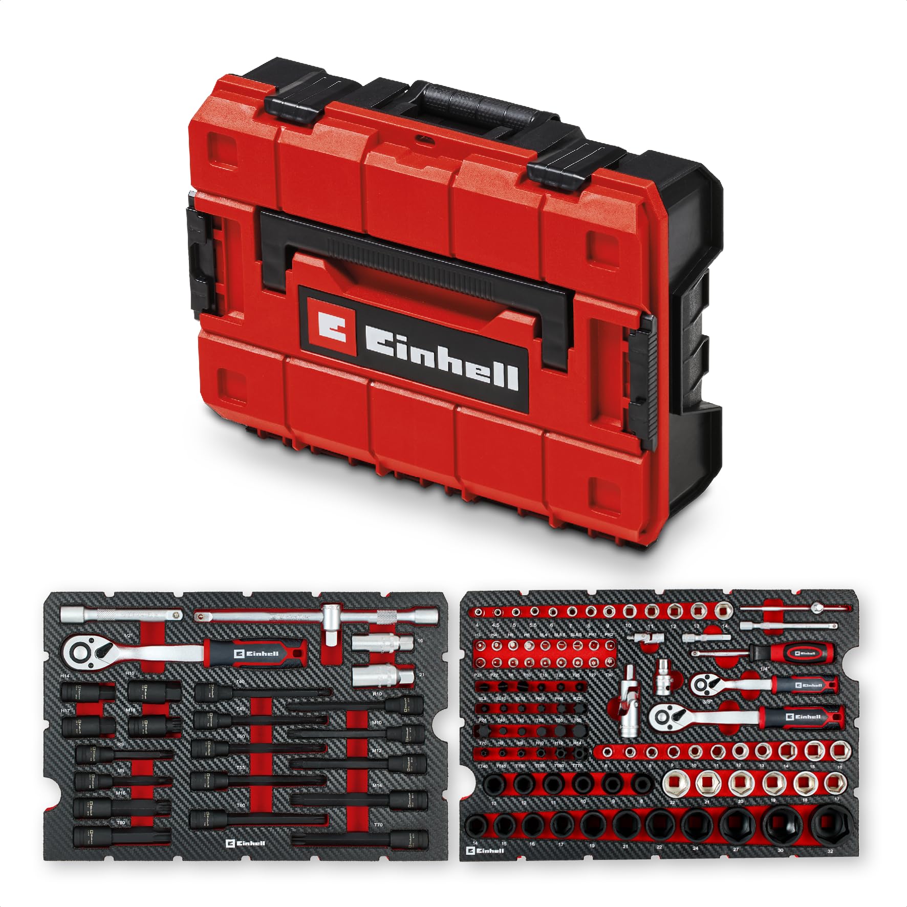 original-einhell-e-case-121-tlg-werkzeugkoffer-kfz-steckn-sse-impact-bits-z-ndke image 1