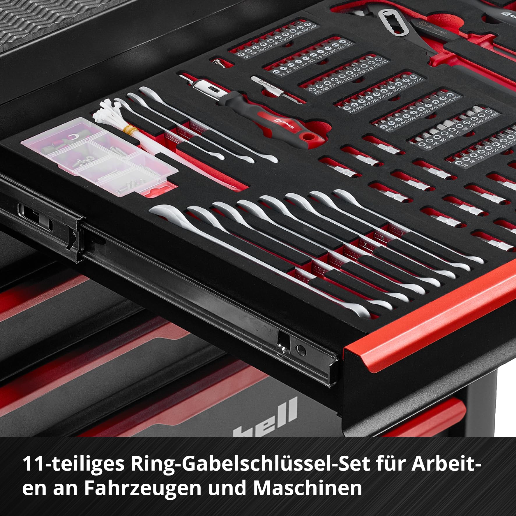einhell-6-pads-werkzeugset-f-r-werkstattwagen-299-teile-inkl-pr-zisionsbits-zang image 6