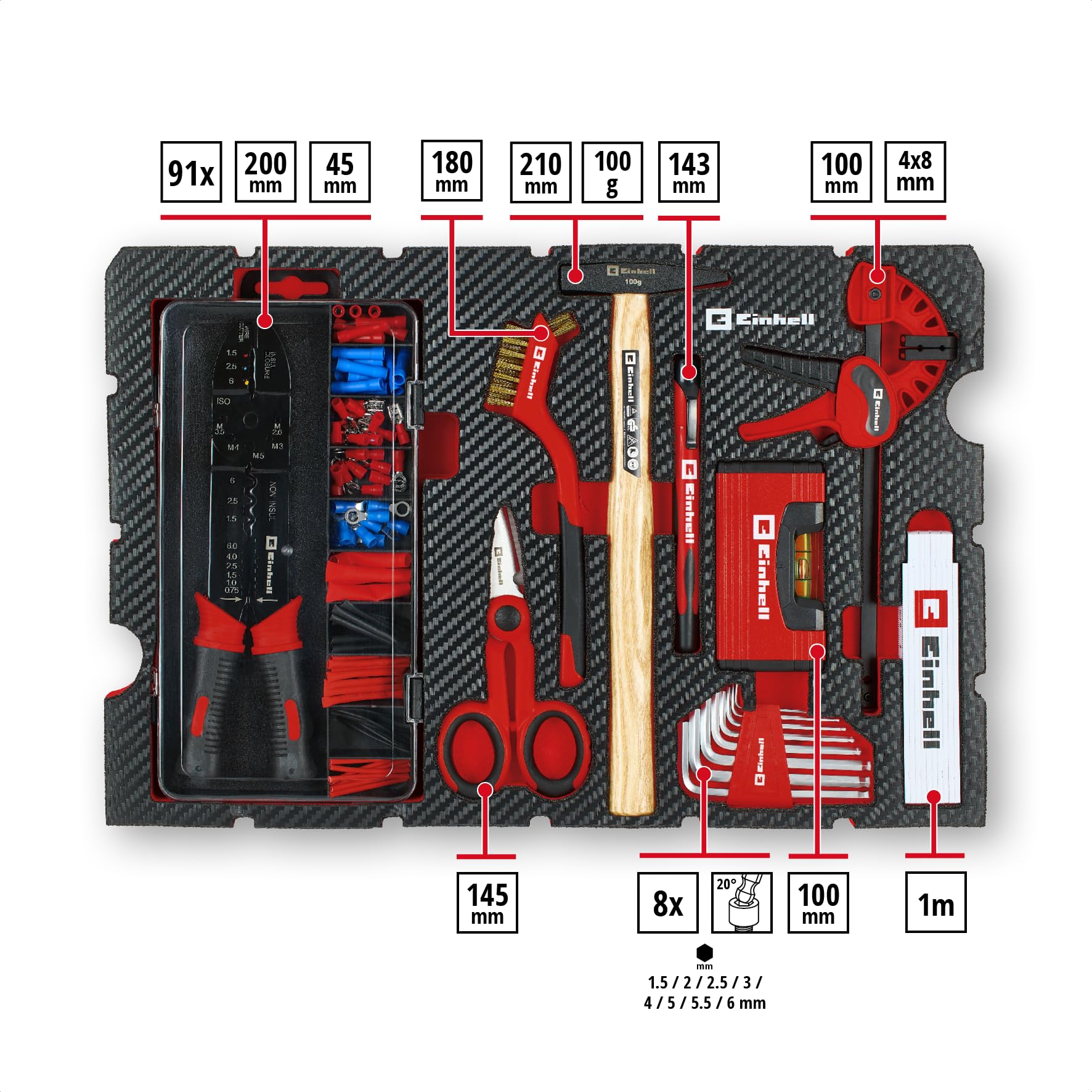 original-einhell-e-case-werkzeugkoffer-hobby-153-tlg-elektronik-reparatur-set-el image 2