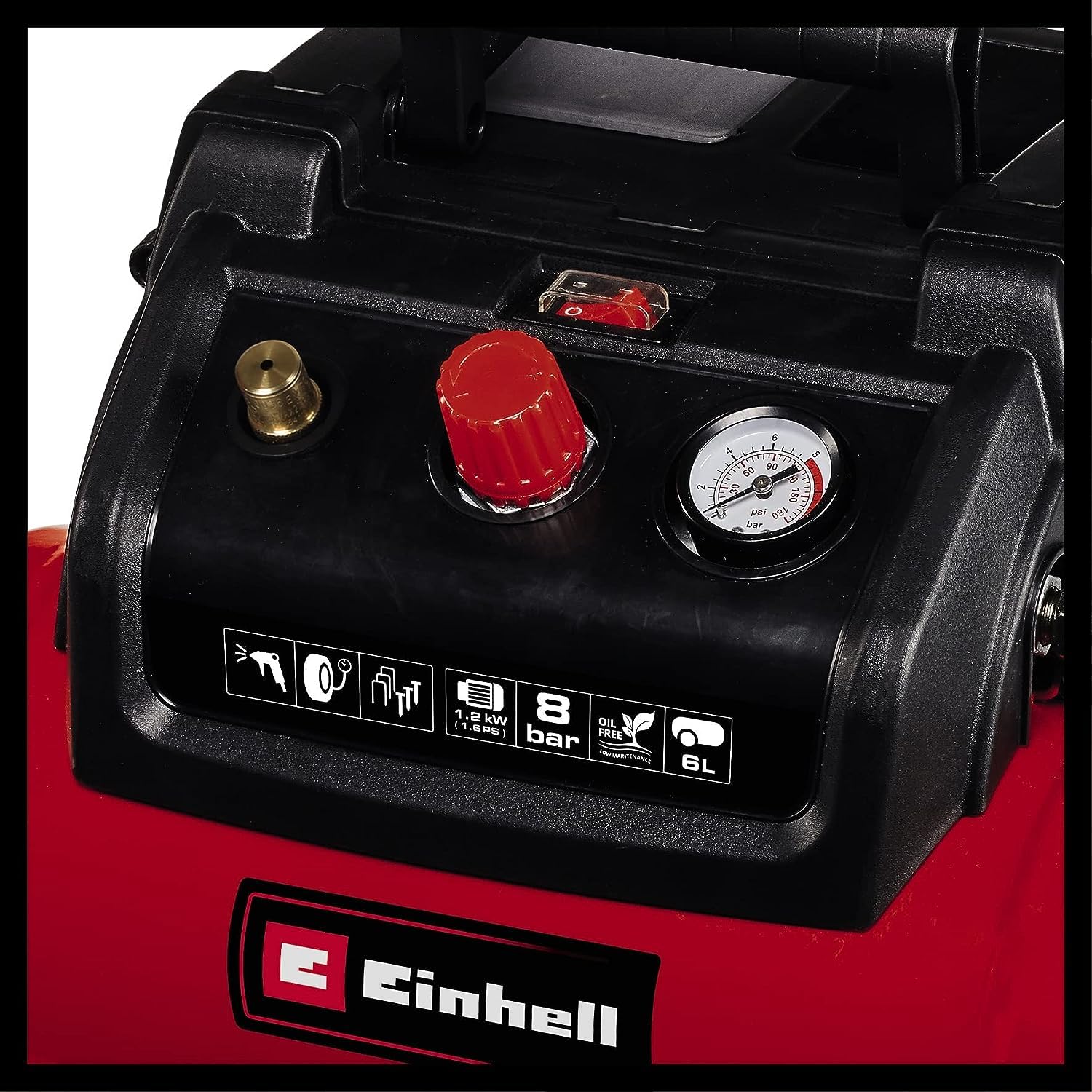 einhell-kompressor-tc-ac-190-6-8-lfreier-druckluftkompressor-1-2-kw-8-bar-6-lite image 3