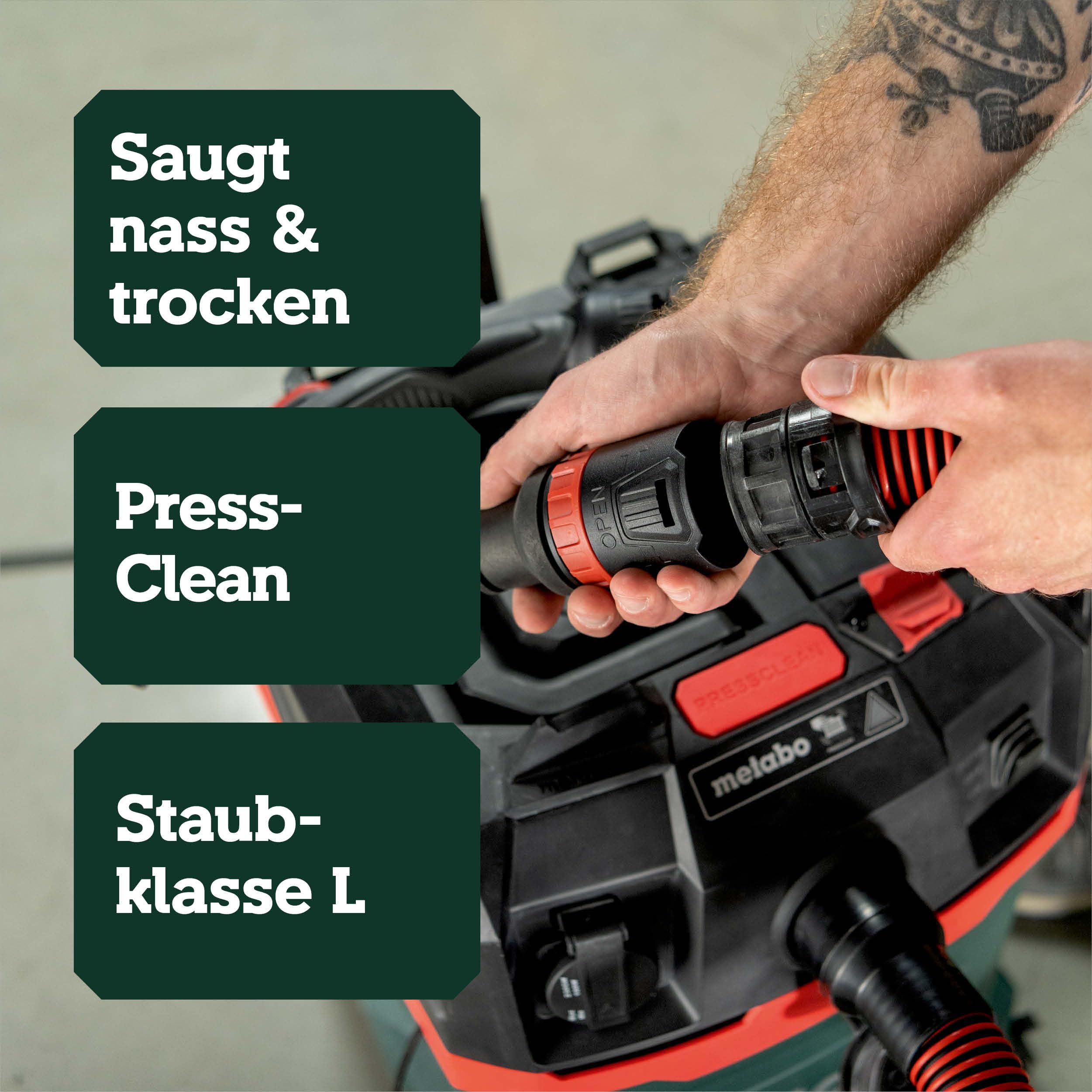 metabo-as-20-l-pc-allessauger-nass-trockensauger-staubklasse-l-1200-w-20-l-tank- image 2