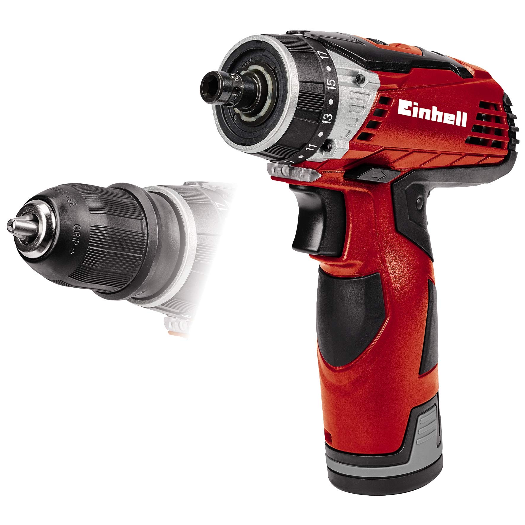 einhell-te-cd-12-li-akku-bohrschrauber-mit-abnehmbarem-bohrfutter-12-v-25-nm-2-g image 2