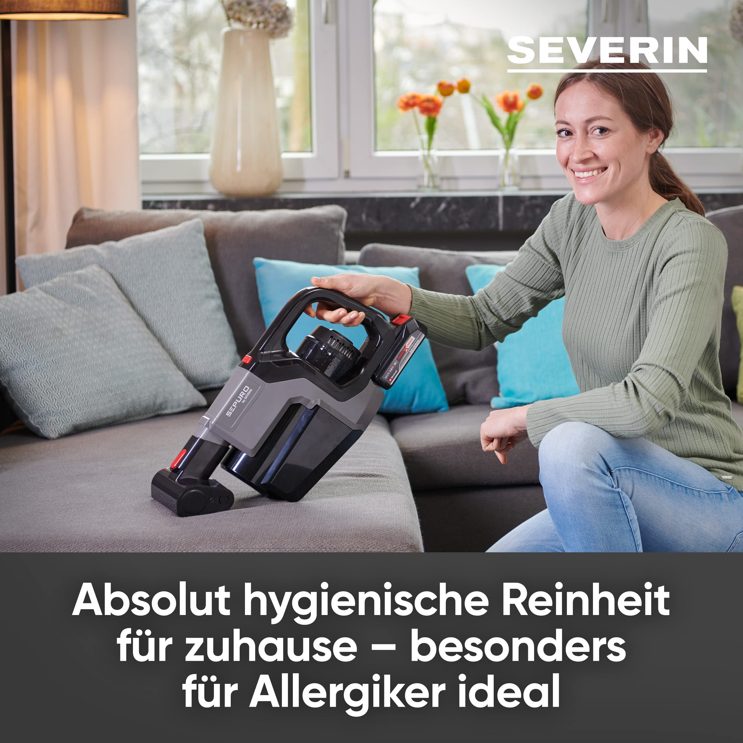 severin-sepuro-hv-7185-akku-stiel-und-handstaubsauger-mit-beutel-20-kpa-hepa13-e image 3