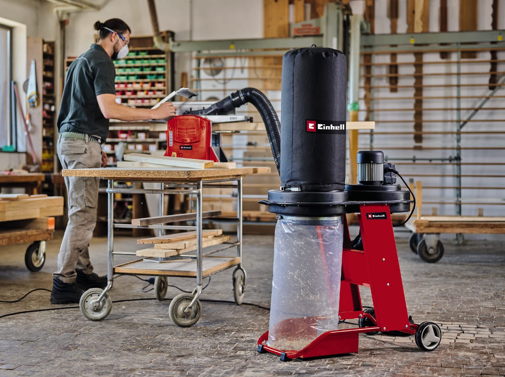 einhell-absauganlage-te-ve-550-2-a-550-w-sp-neabsaugung-mit-automatiksteckdose-l image 3