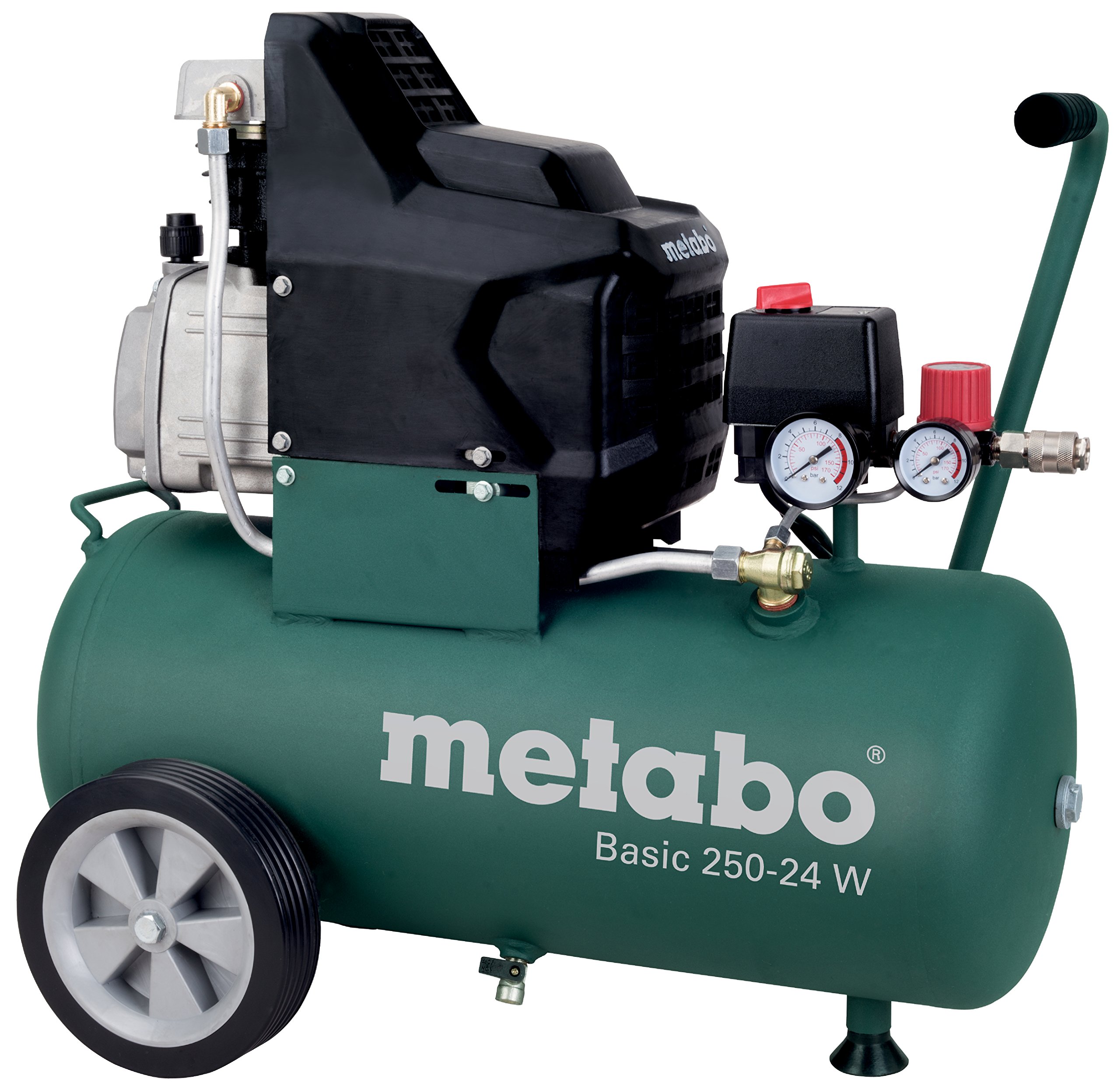 metabo-kompressor-basic-250-24-w-24-l-druckluftkompressor-8-bar-lgeschmierter-ko image 1