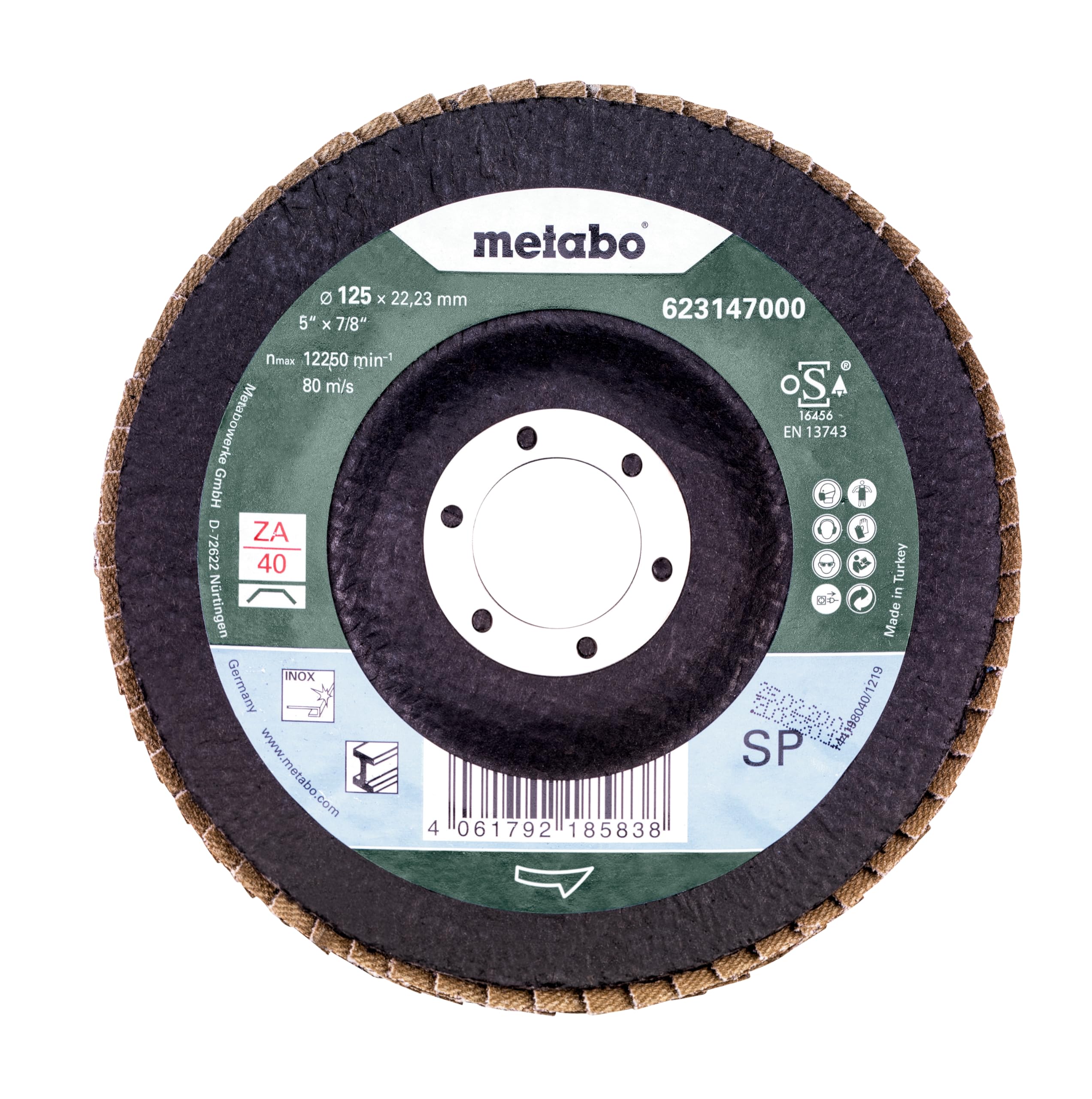 metabo-lamellenschleifteller-125-mm-p-40-zirkonkorund-sp-schr-g-7-9-10er-pack-f- image 2