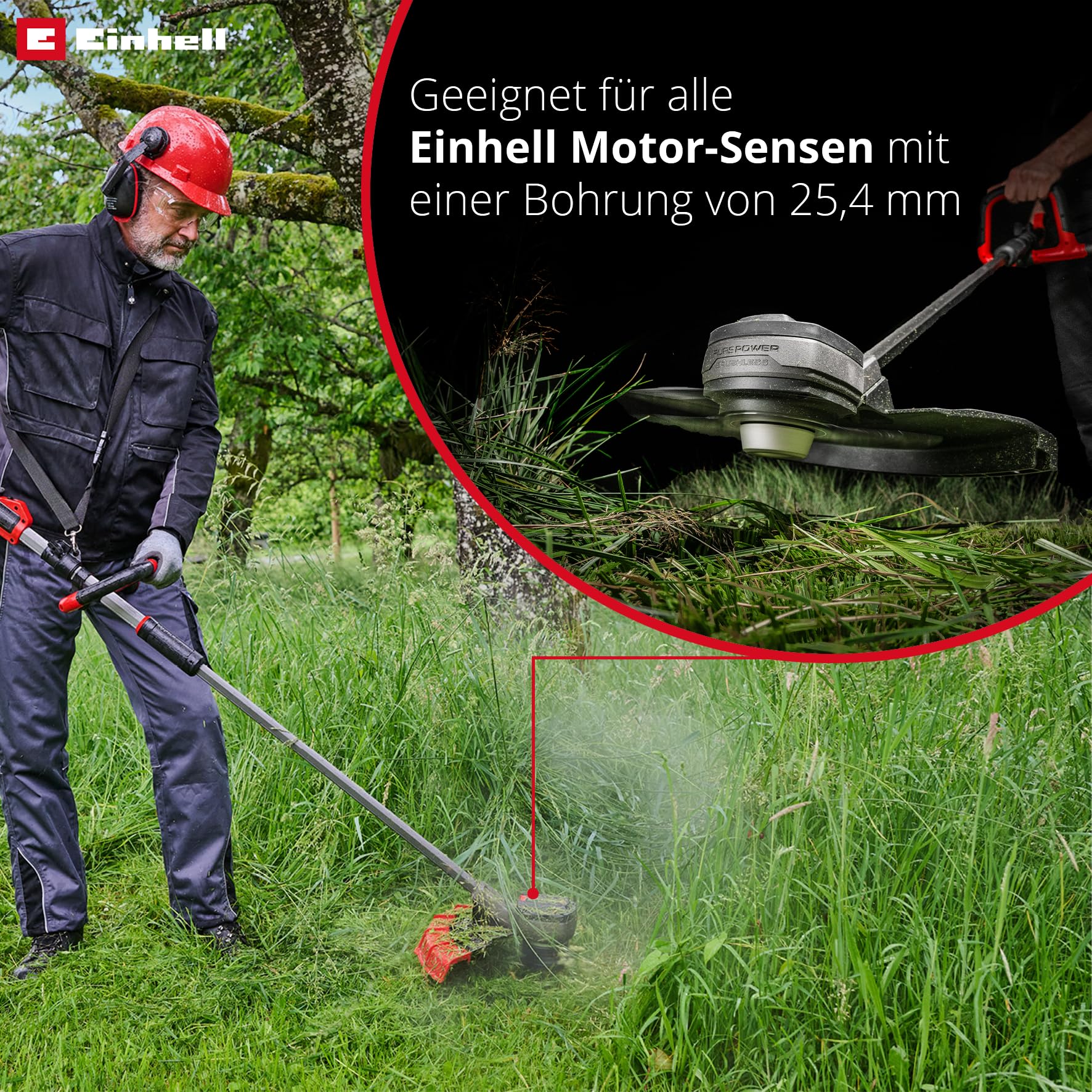 einhell-dickichtmesser-255-3-zahn-metallmesser-255-mm-schnittbreite-25-4-mm-bohr image 2